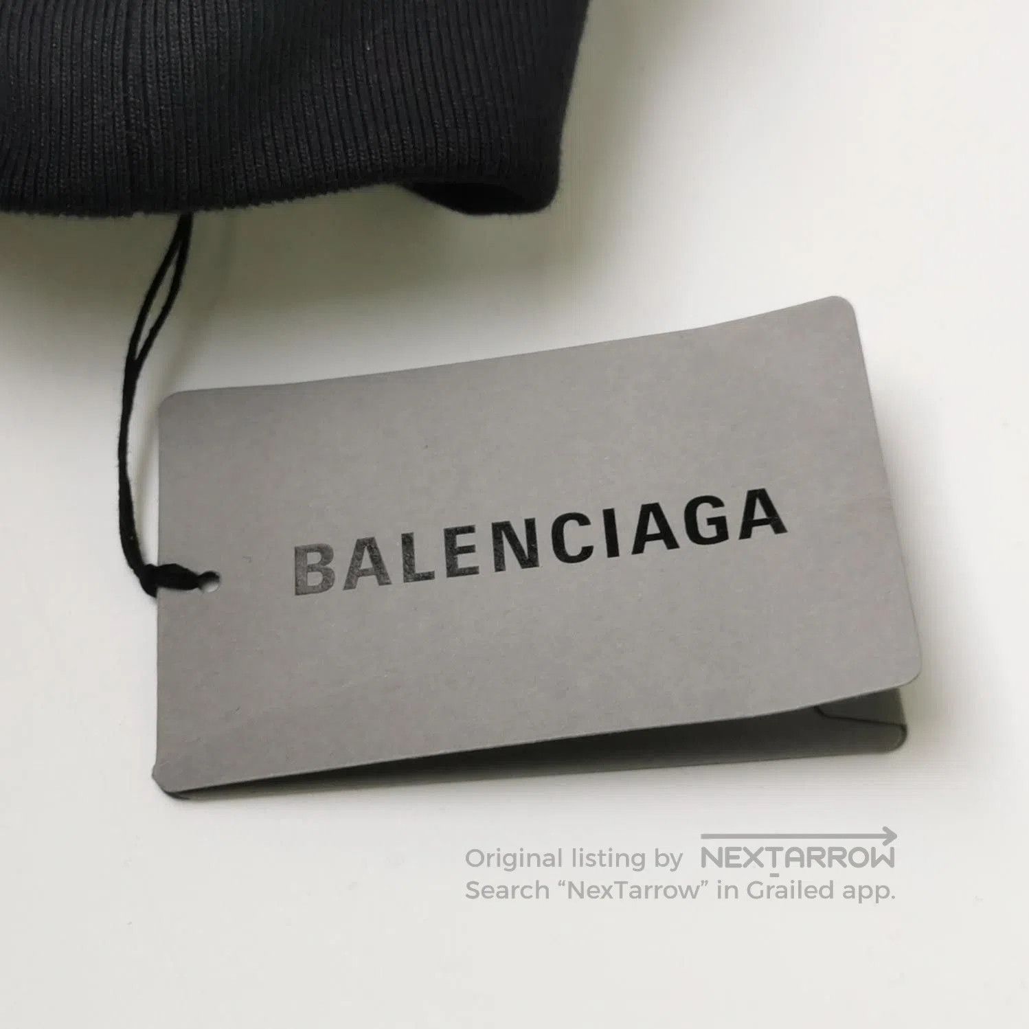 Balenciaga Black 'CREW' Logo Cotton Hoodie S.