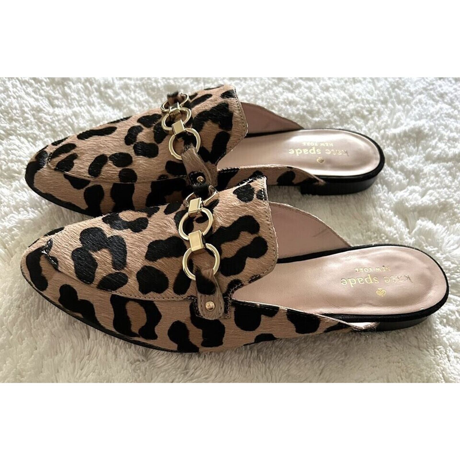 Kate Spade KATE SPADE CECE TOO LEOPARD CALF HAIR LOAFERS MULES SZ 7M Size US 7 / IT 37 - 4 Thumbnail