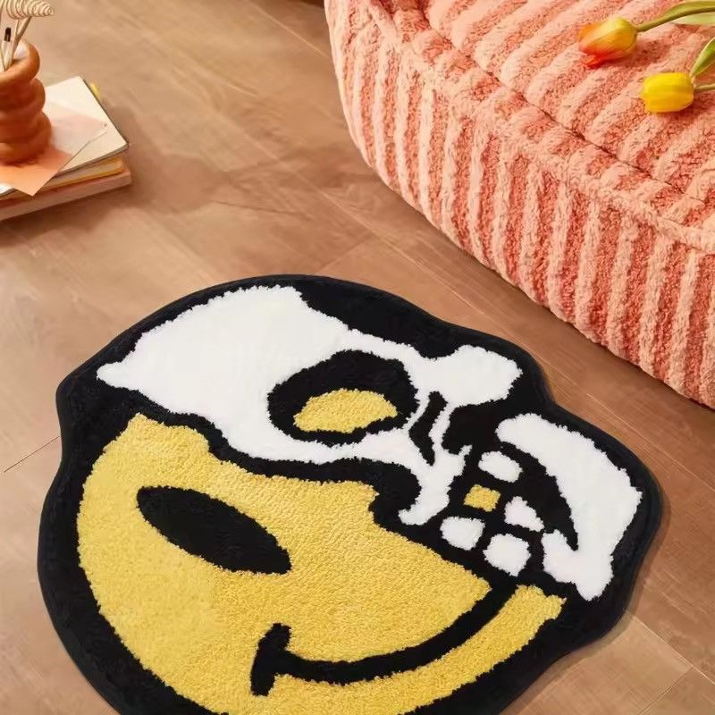 Japanese Brand Skull Plush Rug Carpet Size ONE SIZE - 4 Thumbnail