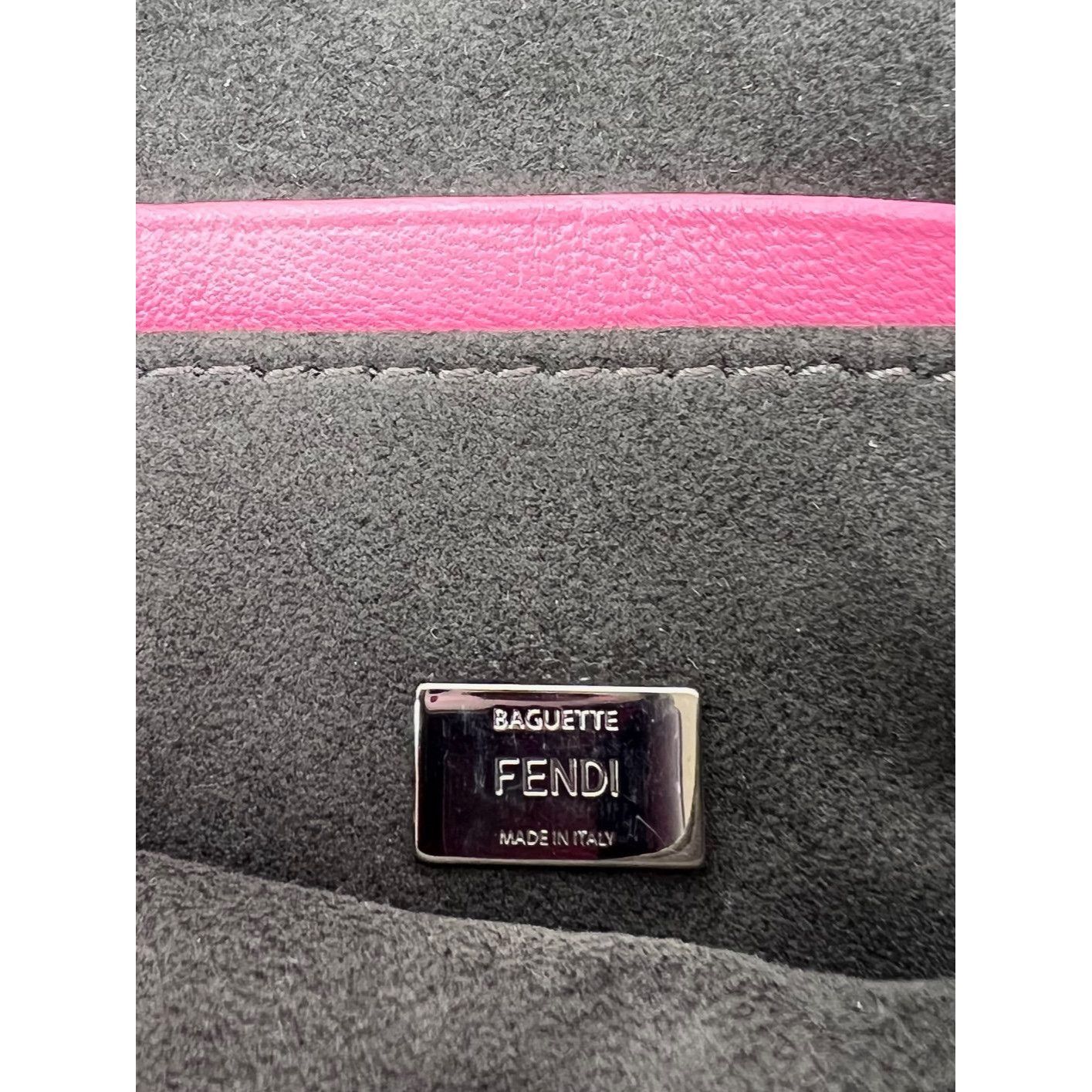 Fendi Fendi Monster Baguette Pink Leather Micro Crossbody Bag Size ONE SIZE - 4 Thumbnail