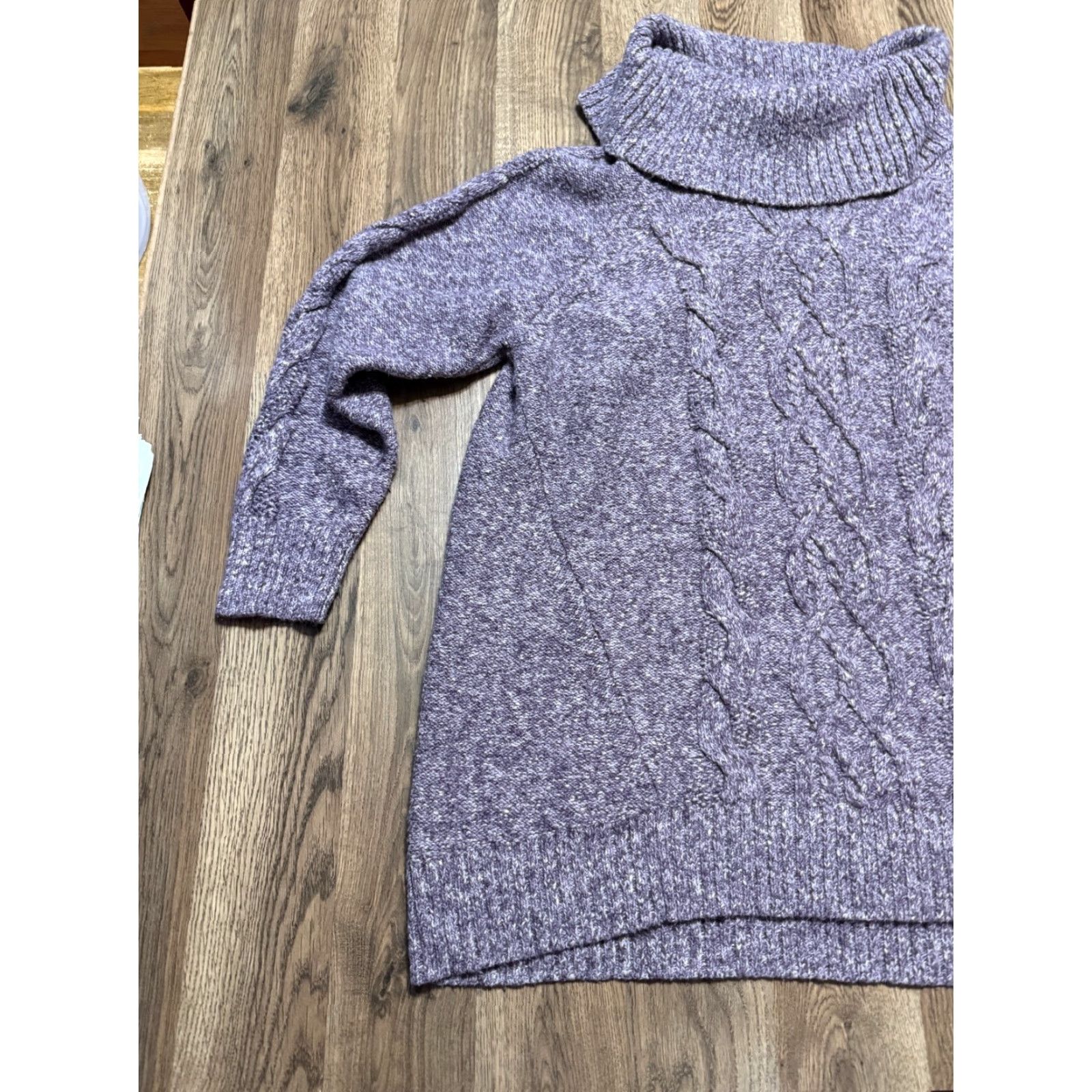 Vintage Ruff Hewn Sweater Womens Plus 2X Purple Turtleneck Pullover Cable-Knit Shirt? Size XXL / US 16-18 / IT 52-54 - 4 Thumbnail