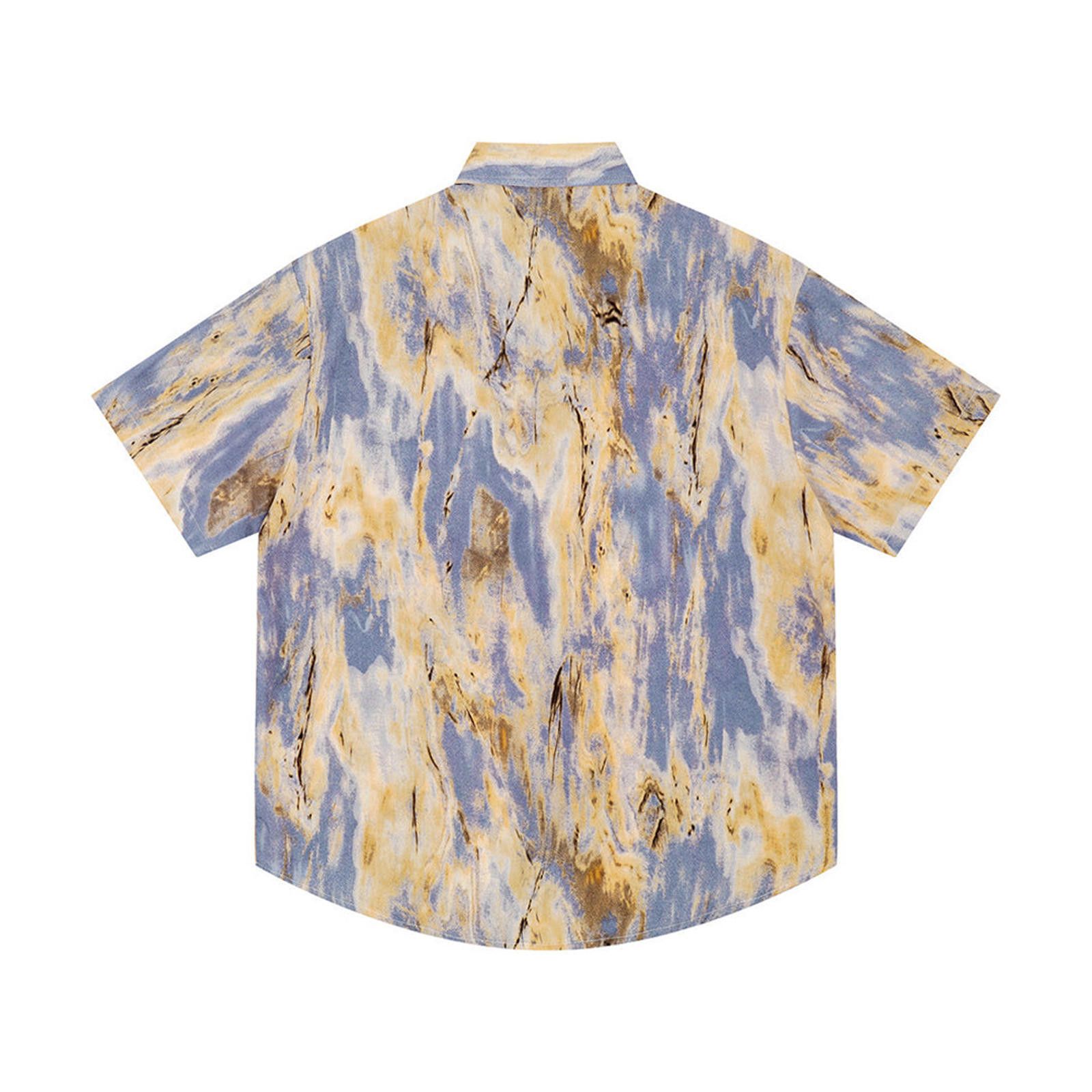 Vintage Painted Short Sleeve Marbled Print Shirt Size US M / EU 48-50 / 2 - 5 Thumbnail