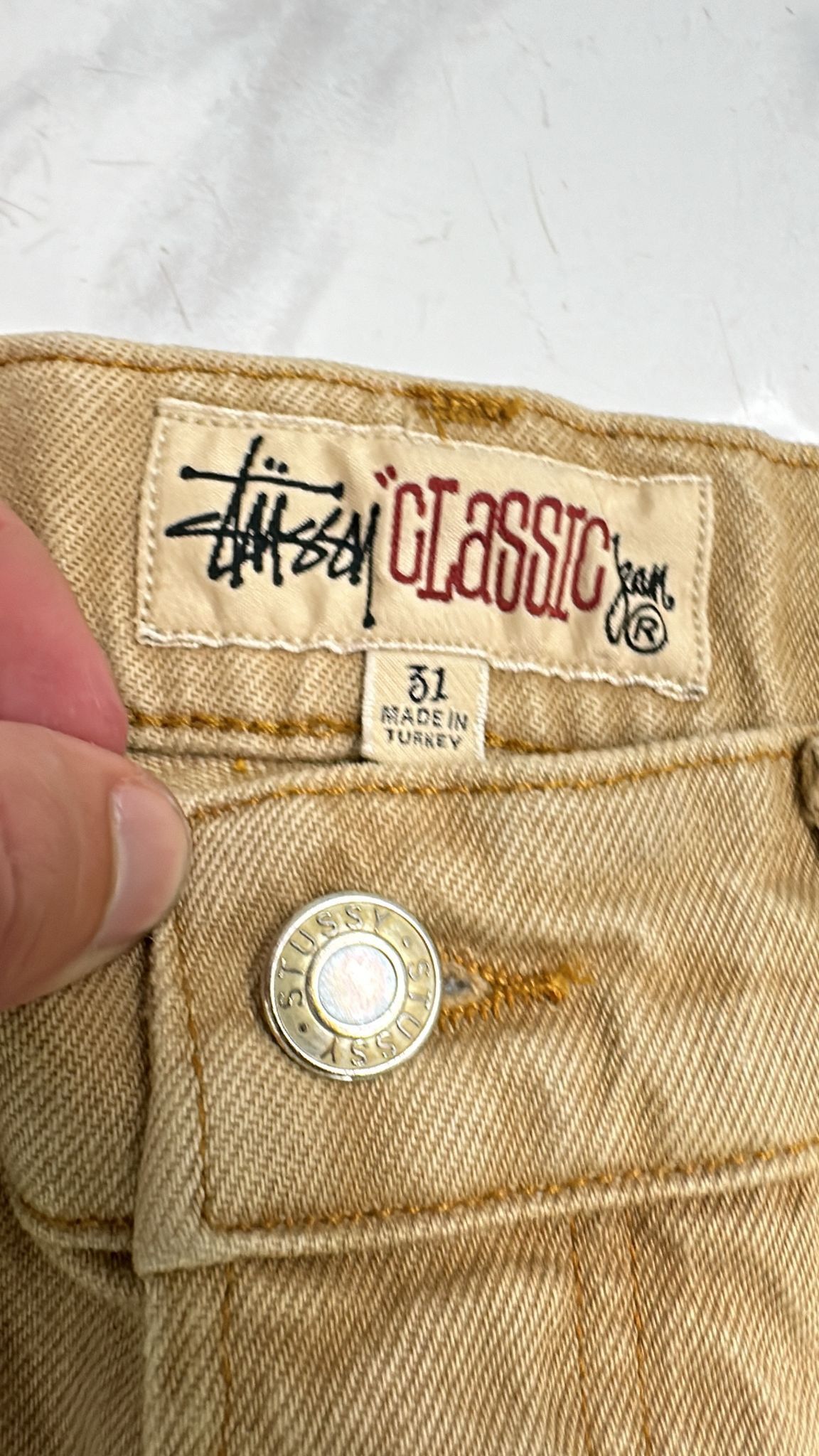 Stussy × Vintage Stüssy Classic Jean Sand Size 31 Size US 31 - 3 Thumbnail