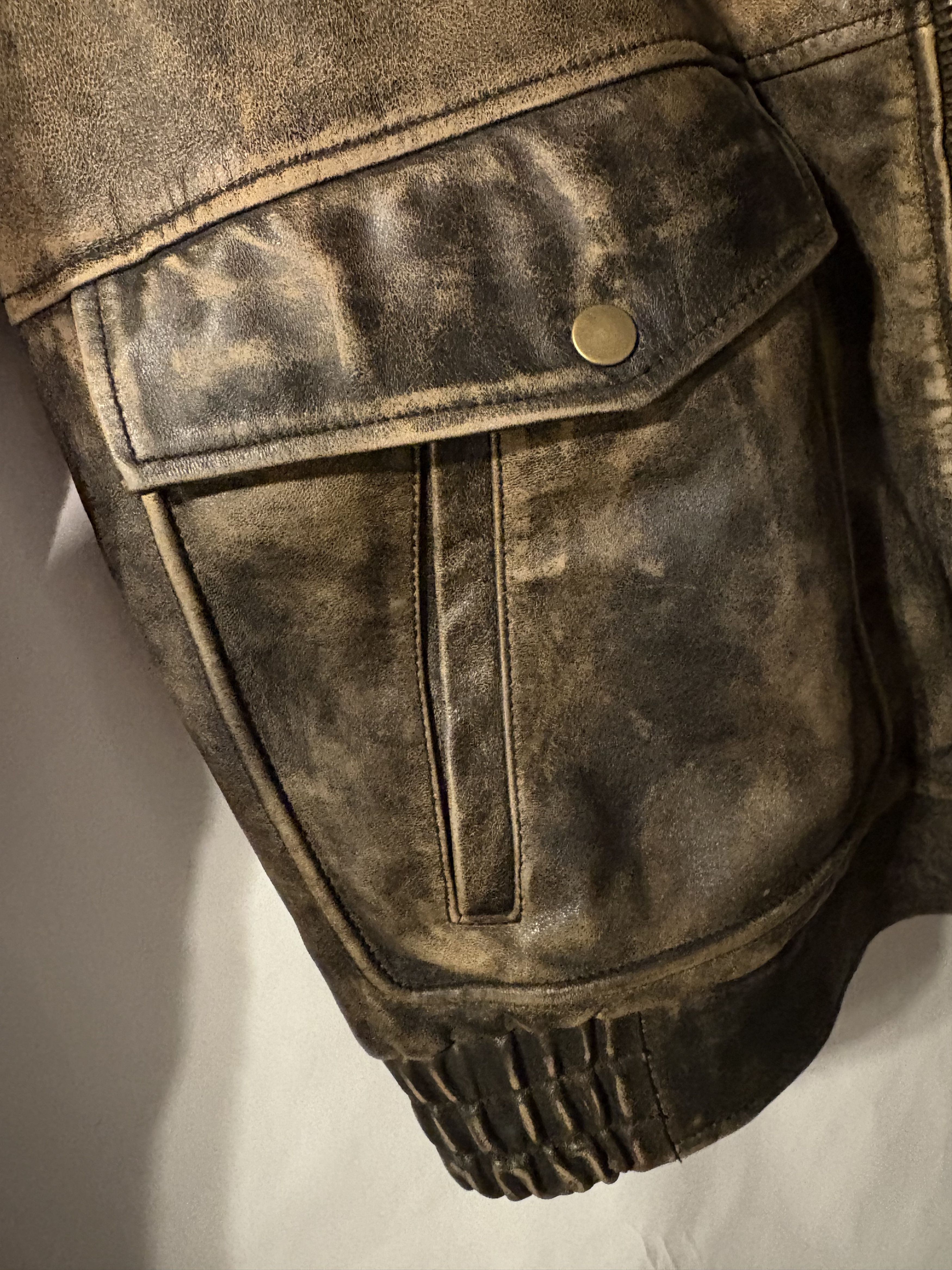 John Varvatos Dark Tan John Varvatos Atlas Vintage-Look Leather Jacket Size US M / EU 48-50 / 2 - 4 Thumbnail