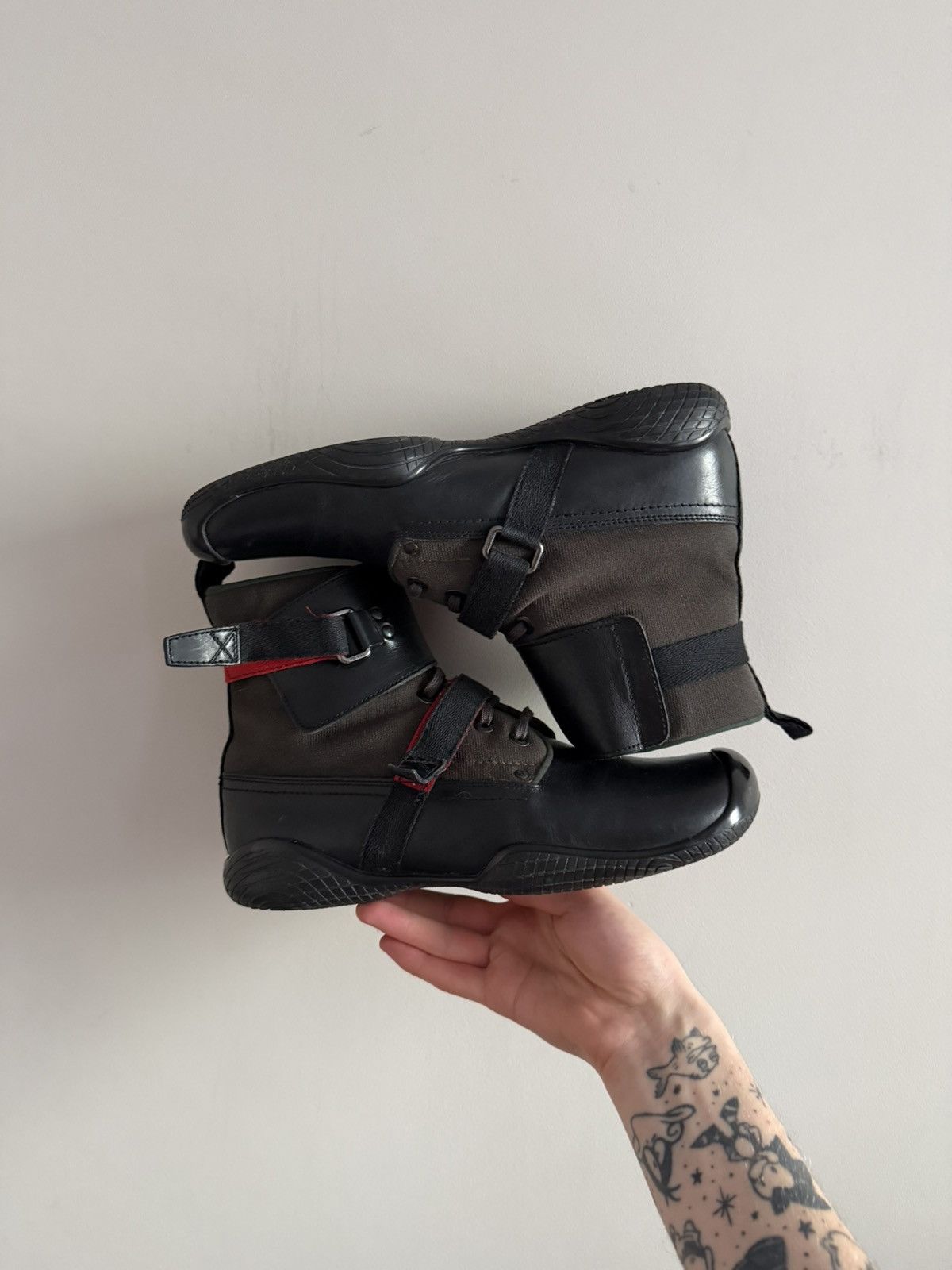 Prada Prada Combat Bondage Strap Leather Boots Size US 8.5 / EU 41-42 - 5 Thumbnail