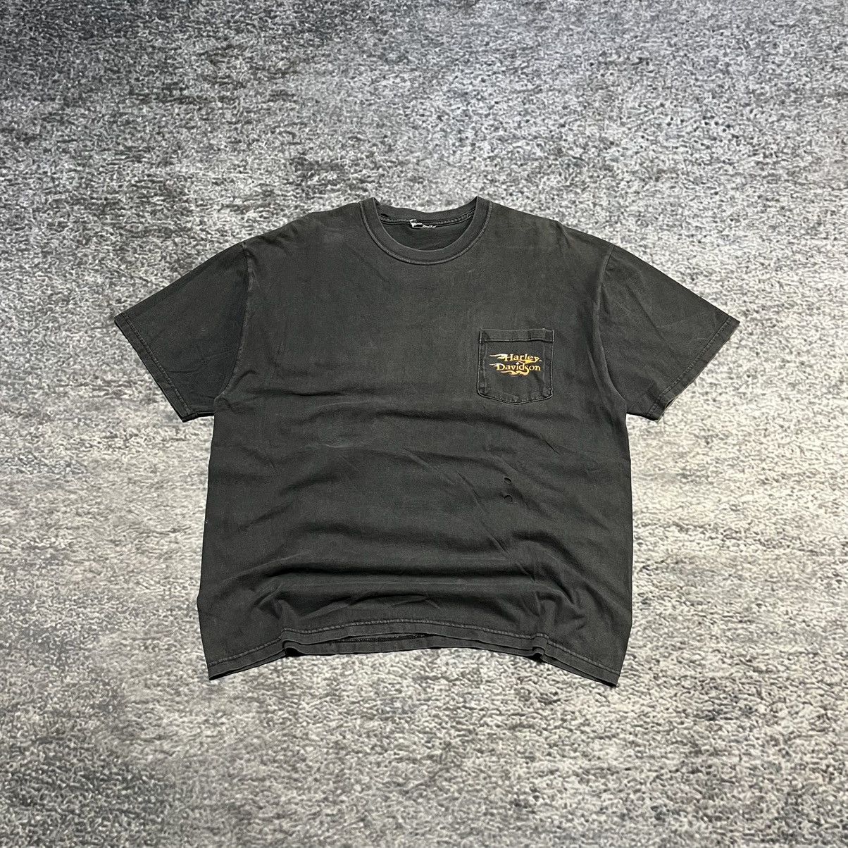 Harley Davidson VINTAGE FADED HARLEY DAVIDSON FLAMES DISTRESSED POCKET TEE Size US L / EU 52-54 / 3 - 1 Thumbnail