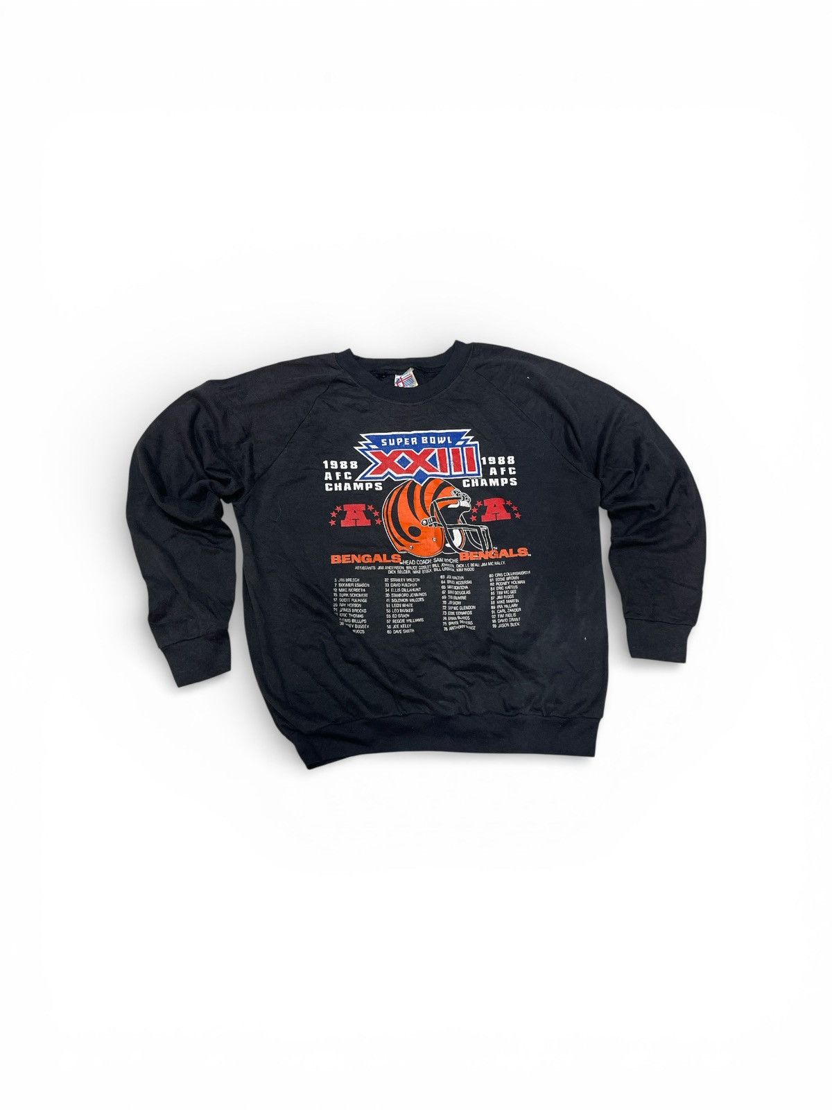 Vintage SUPER BOWL XXII 1988 AFC CHAMPS BENGALS PULLOVER SWEATER Size US L / EU 52-54 / 3 - 1 Thumbnail