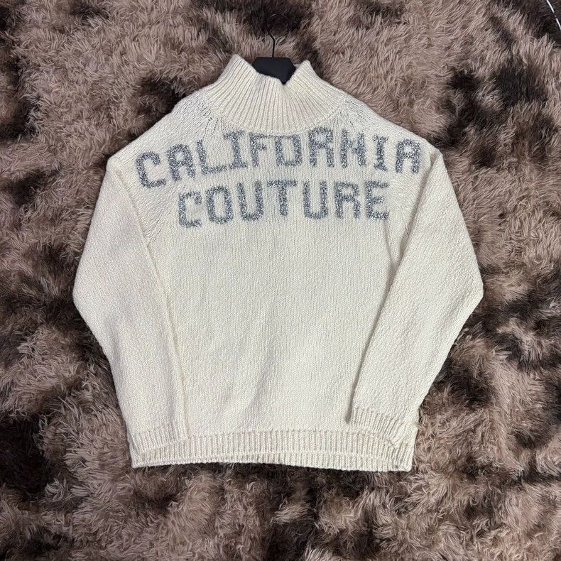 Dior White Letter Print Knit Sweater - dmc