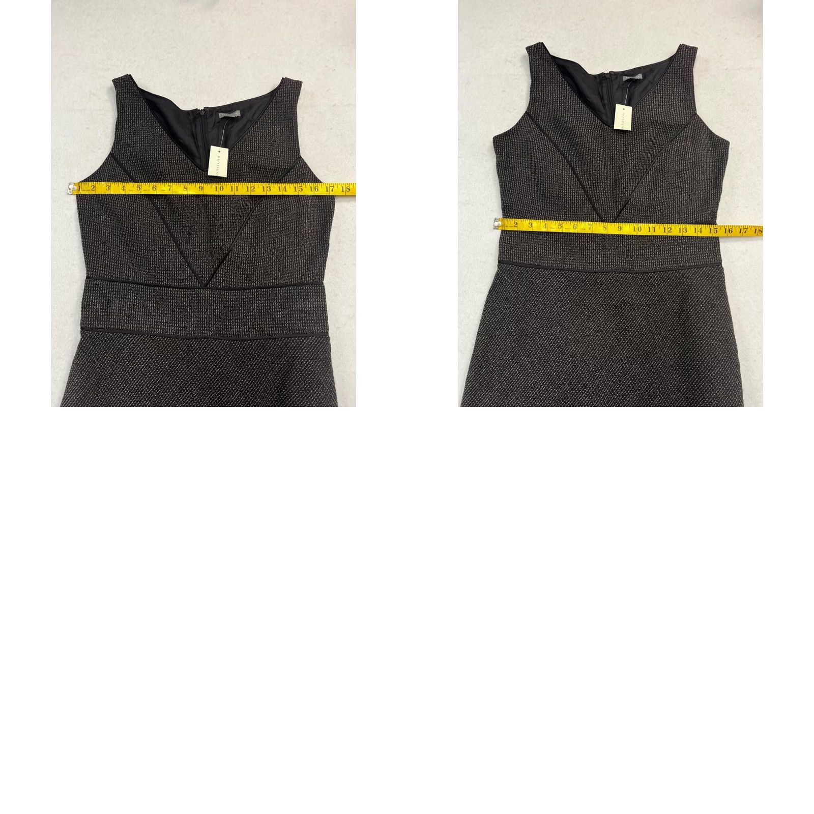 Ann Taylor VINTAGE Women’s Ann Taylor Dress Wool Houndstooth A-Line Sleeveless Knee Length Grey 6 Womens Size M / US 6-8 / IT 42-44 - 8 Thumbnail