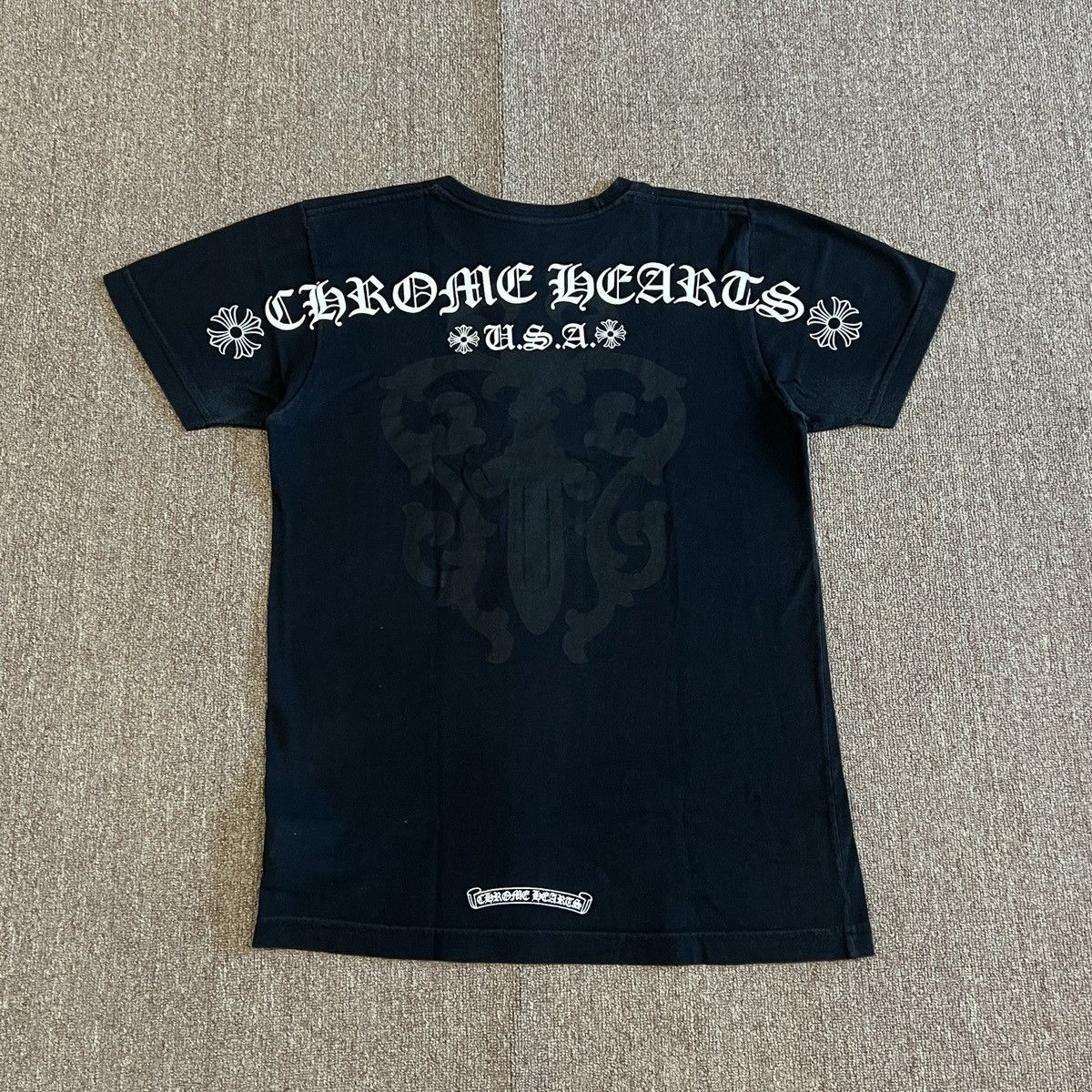 Chrome Hearts × Luxury × Vintage Chrome Hearts Big dagger logo tee  