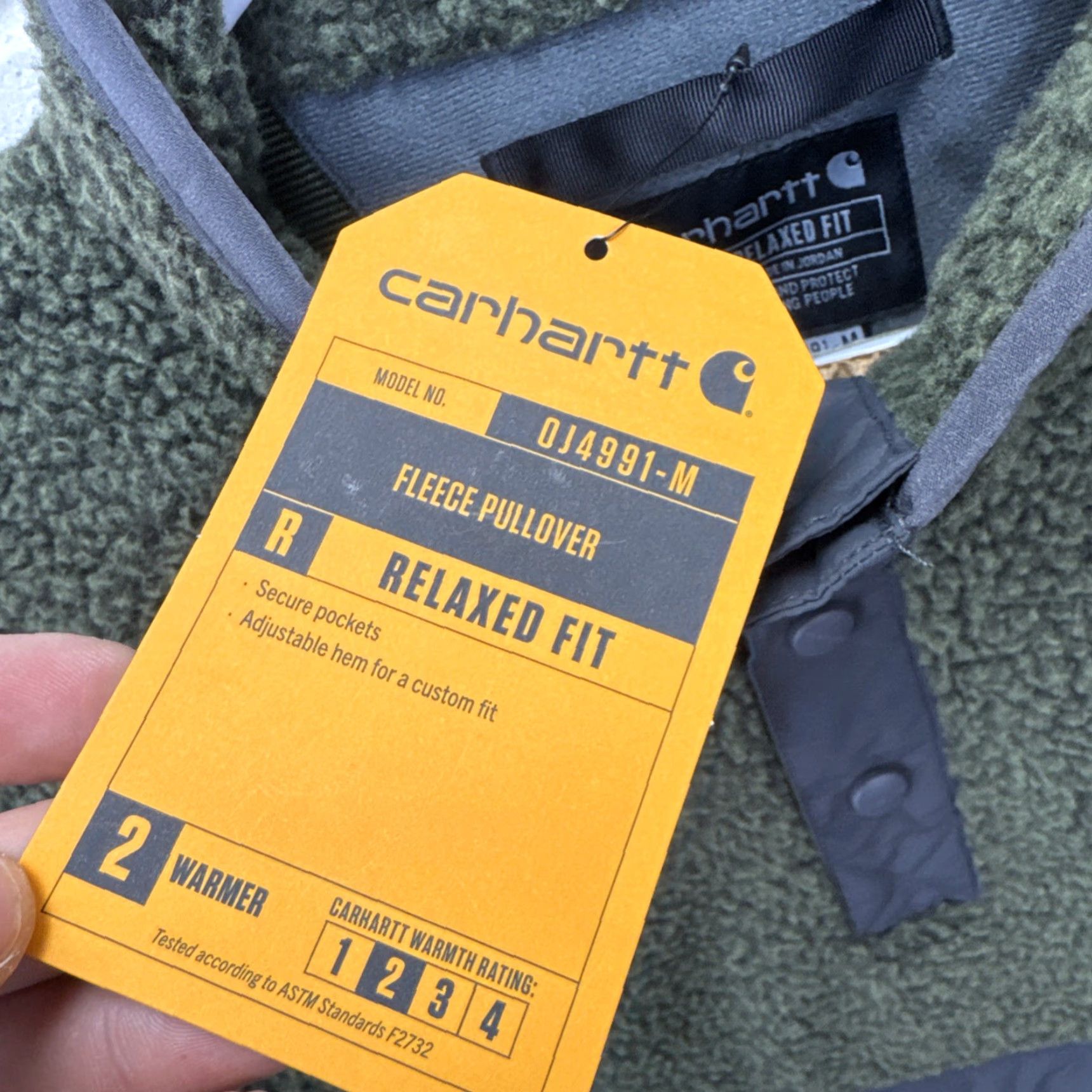 Carhartt Carhartt Men’s Relaxed Fit Fleece Pullover Sweater 0J4991 Green M Medium Sweatshirt Pullover Outdoor Hiking Winter Fall Spring Mens Green Size US M / EU 48-50 / 2 - 3 Thumbnail