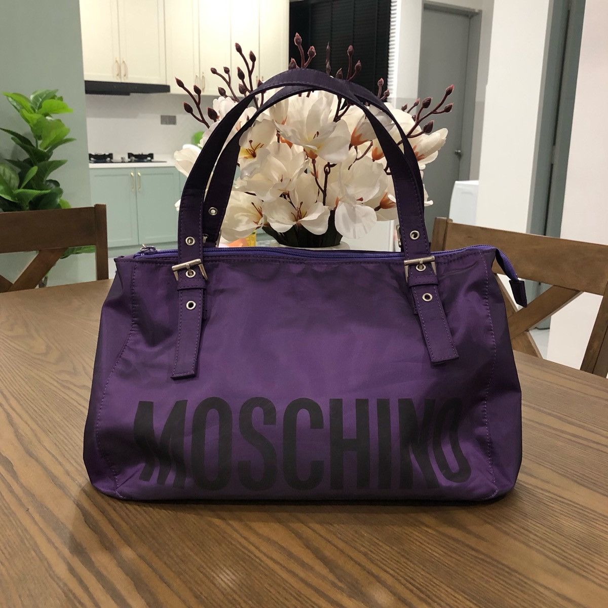 Moschino MOSCHINO Purple Nylon Tote Bag Size ONE SIZE - 9 Thumbnail
