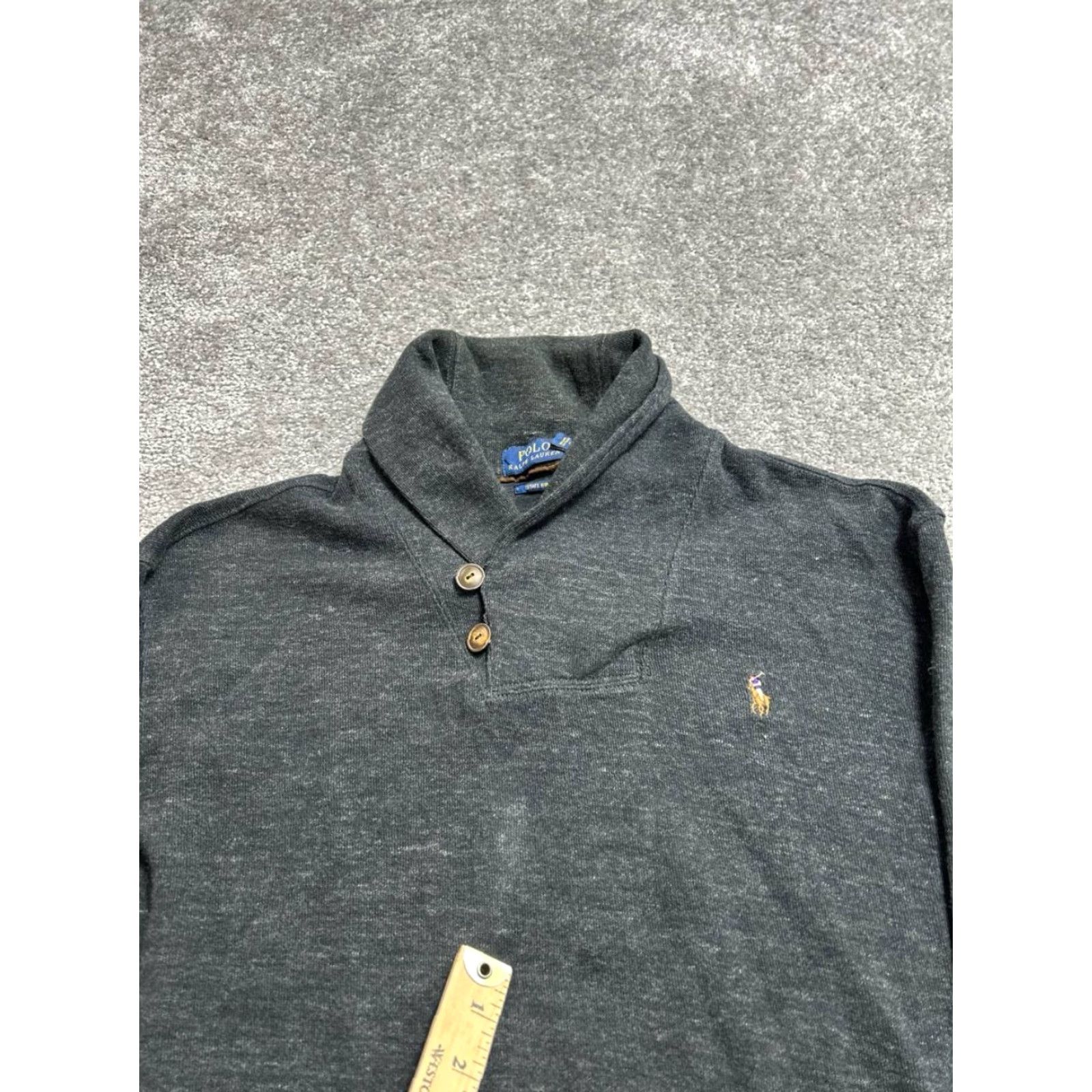 Polo Ralph Lauren Polo Ralph Lauren Sweater Mens Small Gray Cotton Estate Rib Shawl Neck Winter Size US S / EU 44-46 / 1 - 7 Thumbnail