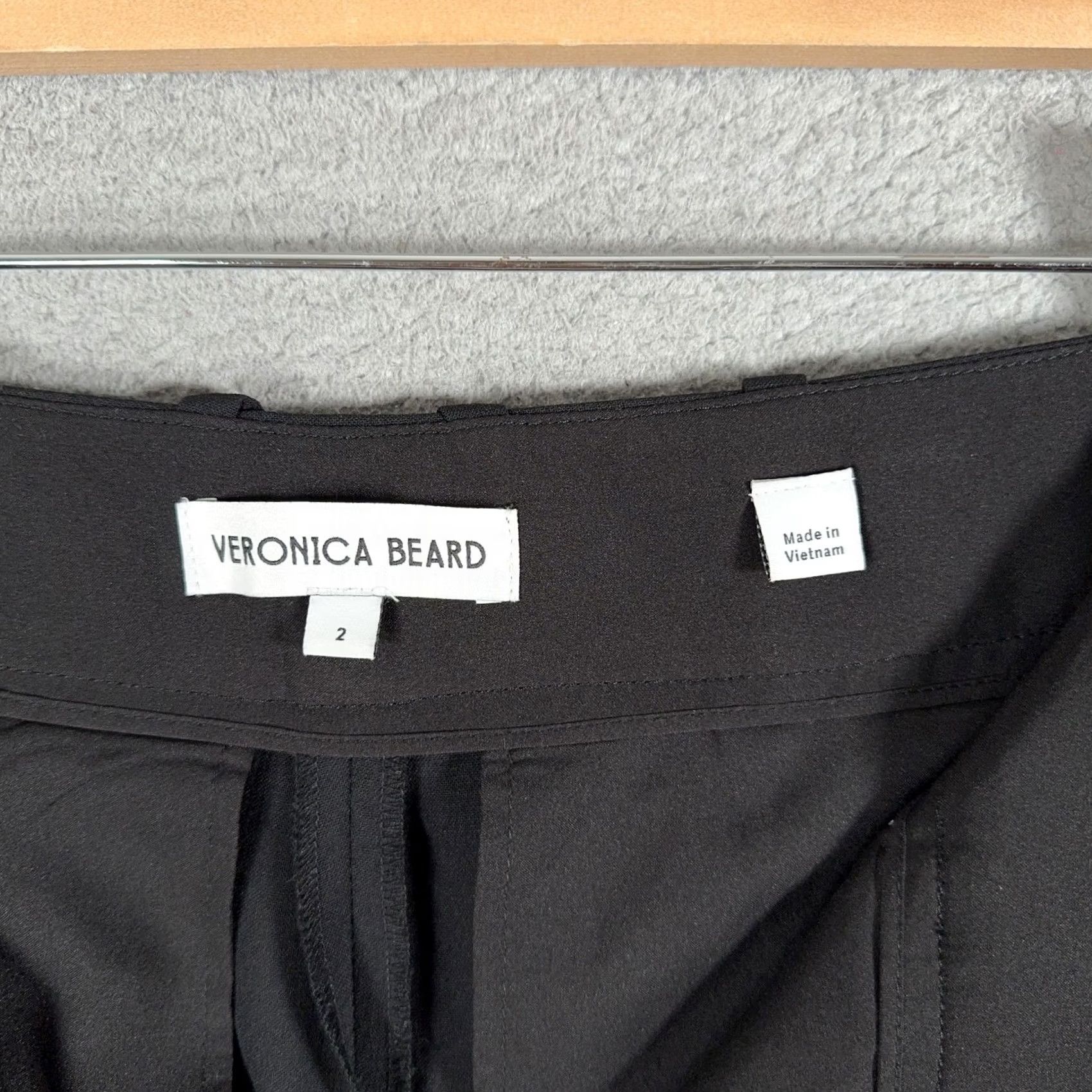 Veronica Beard VERONICA BEARD Pants Womens 2 Black Ollie Wool Blend Wide Leg Dress trousers Dress Pants Womens (Black) Size 26" / US 2 / IT 38 - 4 Thumbnail