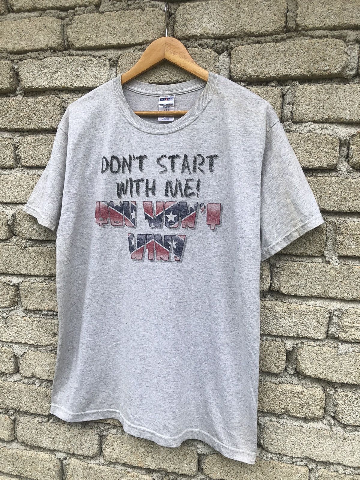 Vintage Vintage Y2K Dont Start With Me You Wont Win Rebel Wording Size US L / EU 52-54 / 3 - 2 Thumbnail