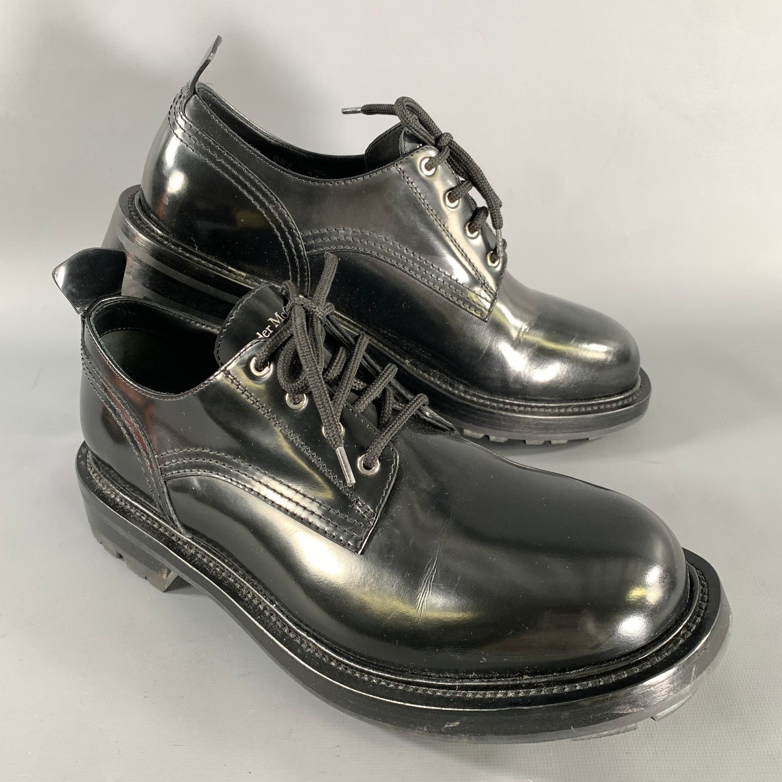 Alexander McQueen ALEXANDER MCQUEEN Size 10 Black Leather Lace Up Shoes Size US 10 / EU 43 - 1 Thumbnail