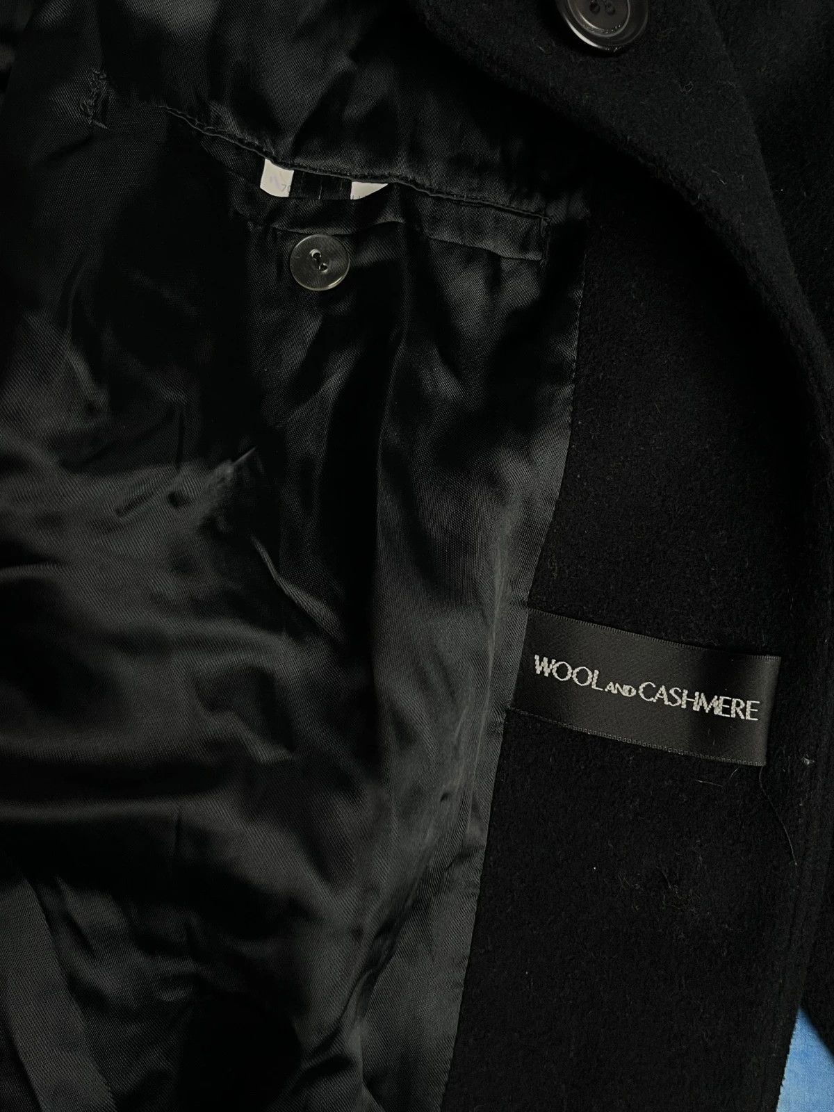Vintage Vintage Wool Cashmere Avant Garde Long Black Coat Old Money Size US L / EU 52-54 / 3 - 4 Thumbnail