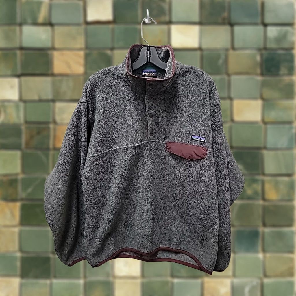 Patagonia Patagonia Synchilla Snap T Pullover Fleece Men's M Grey red Jacket Snap Pullover Bodywarmer Logo 90s Style Mens Size US M / EU 48-50 / 2 - 1 Thumbnail