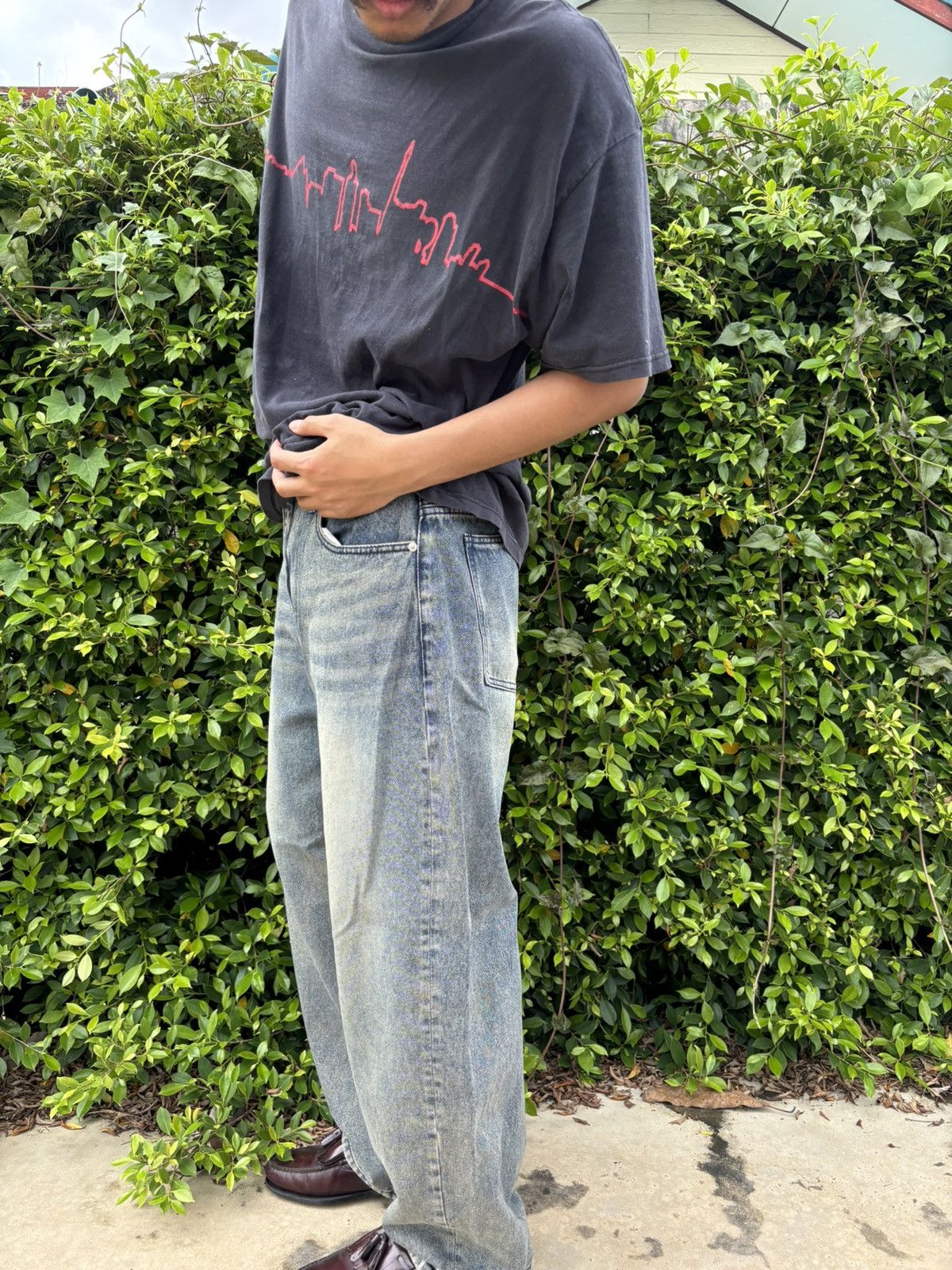 If Six Was Nine Rare DEEP SENSE Design Baggy Denim Blue Jeans Size US 34 / EU 50 - 7 Thumbnail
