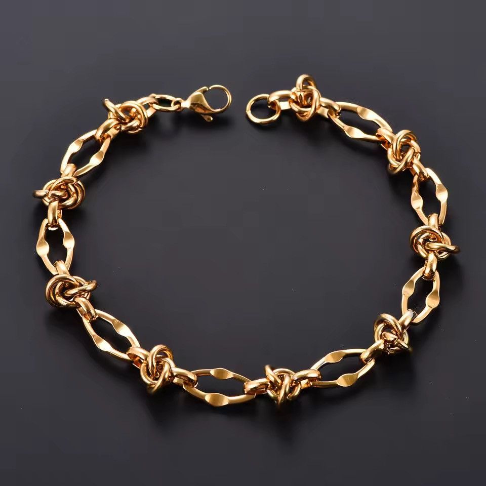 Jewelry Hip-Hop Vintage Style Geometric Stainless Steel Bracelet Size ONE SIZE - 3 Thumbnail