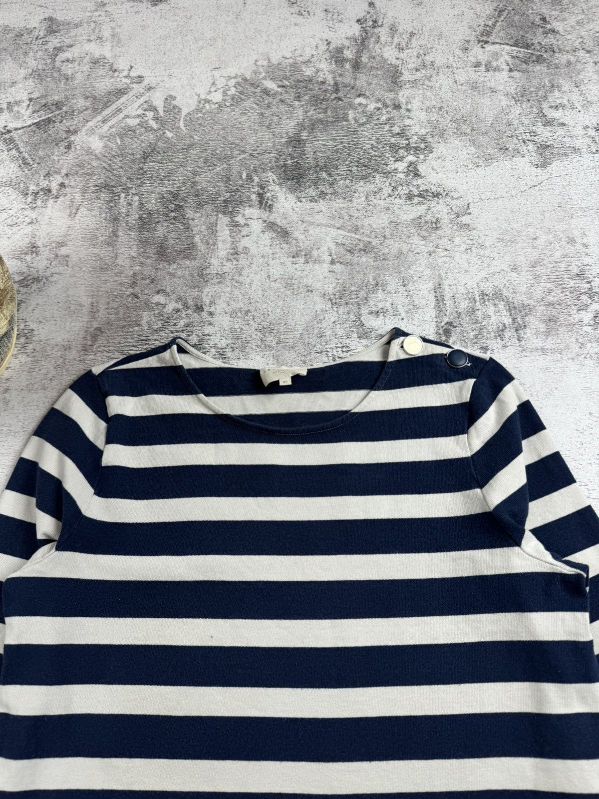 Sezane SEZANE Marina Cropped Crew Neck Cotton Striped Women’s XL Sweater Sweatshirt Size XL / US 12-14 / IT 48-50 - 7 Thumbnail