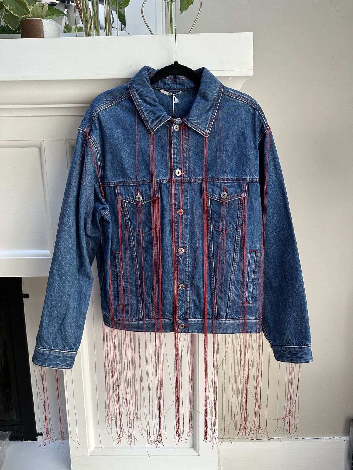Valentino Denim Fringed Jacket Size US S / EU 44-46 / 1 - 1 Thumbnail