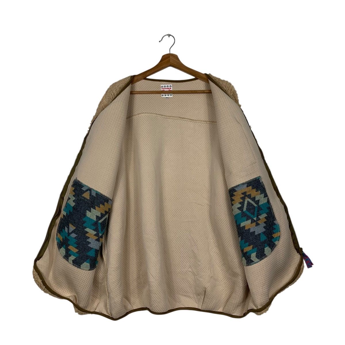 Japanese Brand TITICACA Deep Pile Fleece Jacket V Neck #2108-C92 Size US L / EU 52-54 / 3 - 11 Thumbnail