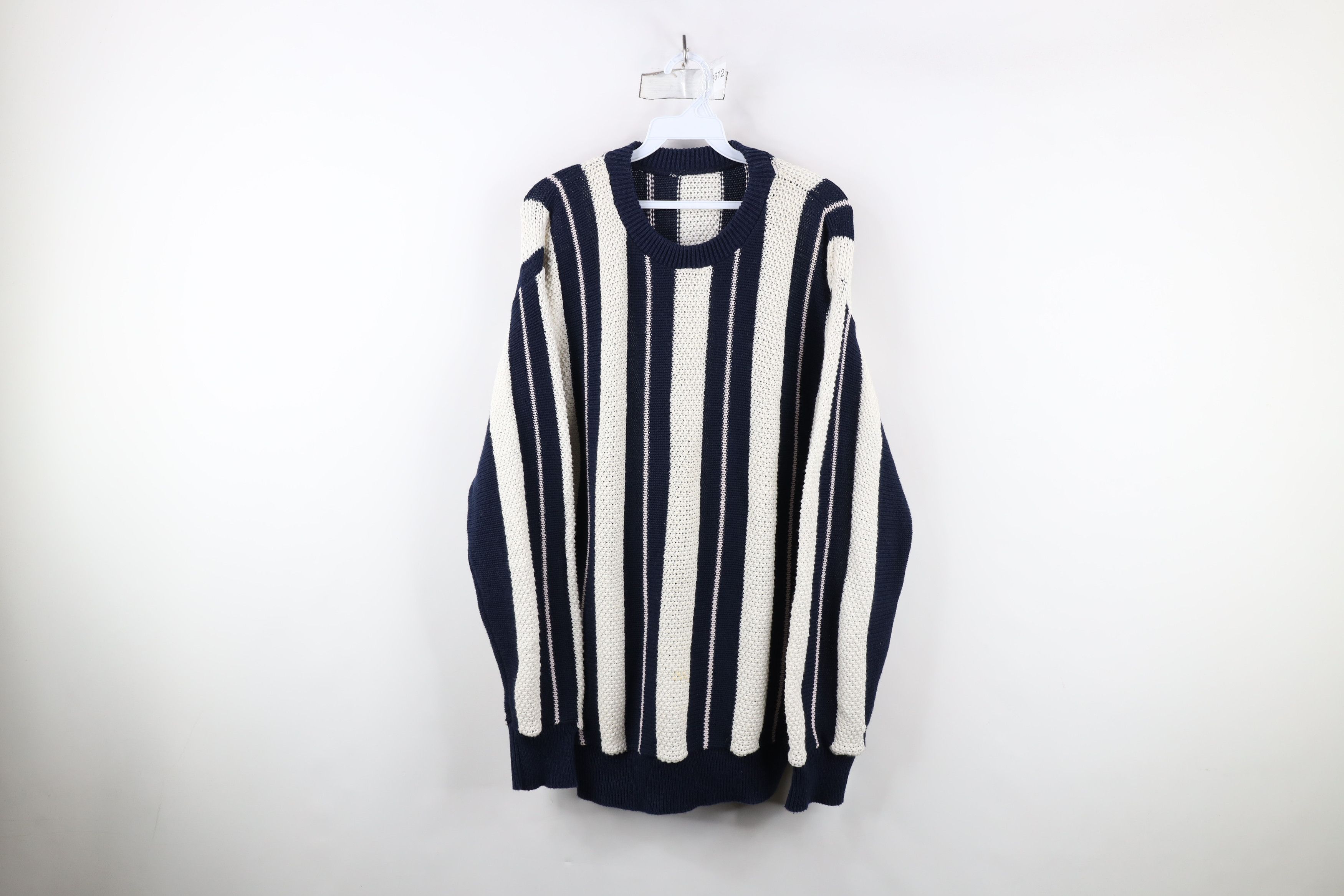 Vintage Vintage 90s Streetwear Block Thermal Knit Crewneck Sweater Size US L / EU 52-54 / 3 - 1 Thumbnail