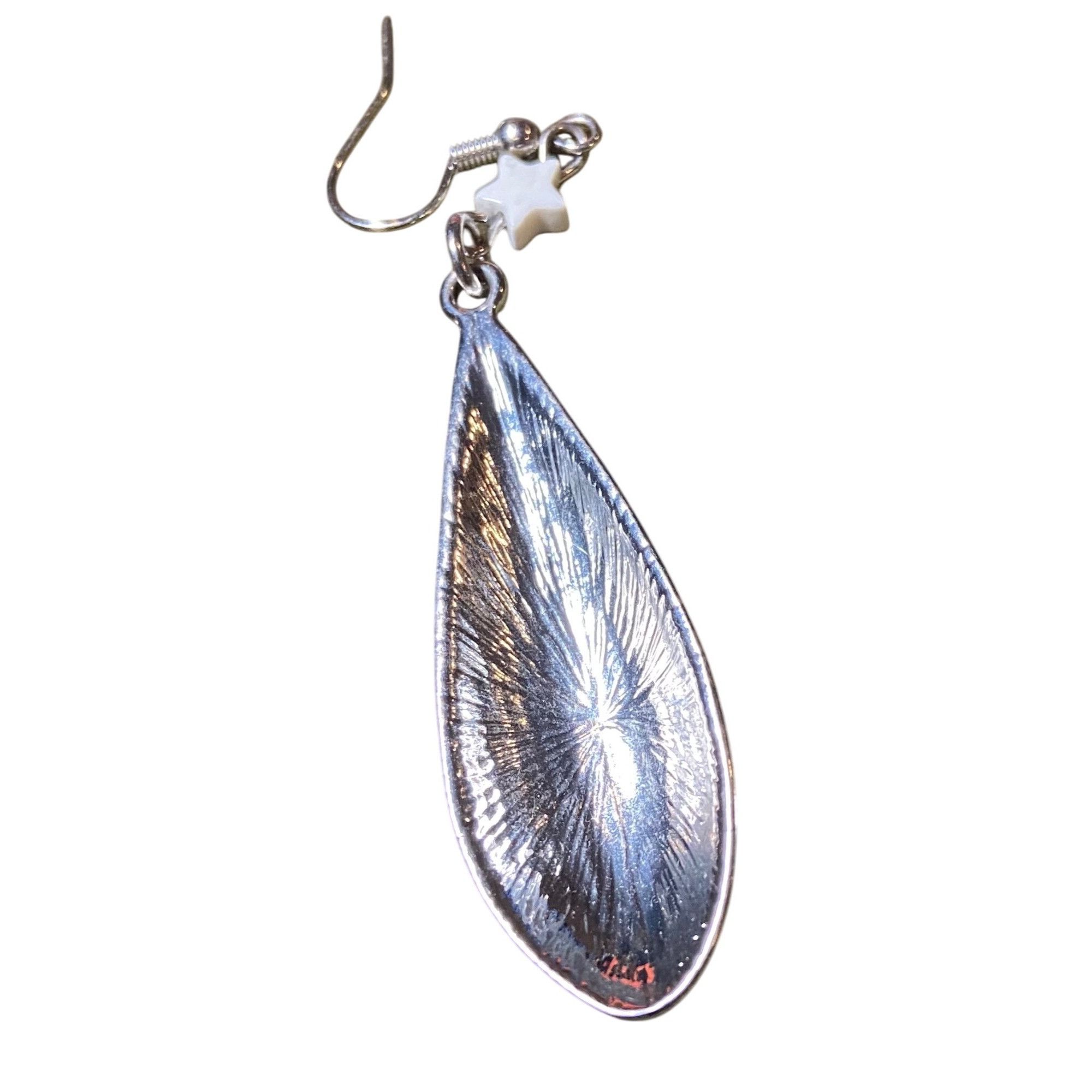 Other Earrings Celestial Silvertone Dangle With White Star Accents Size ONE SIZE - 4 Thumbnail