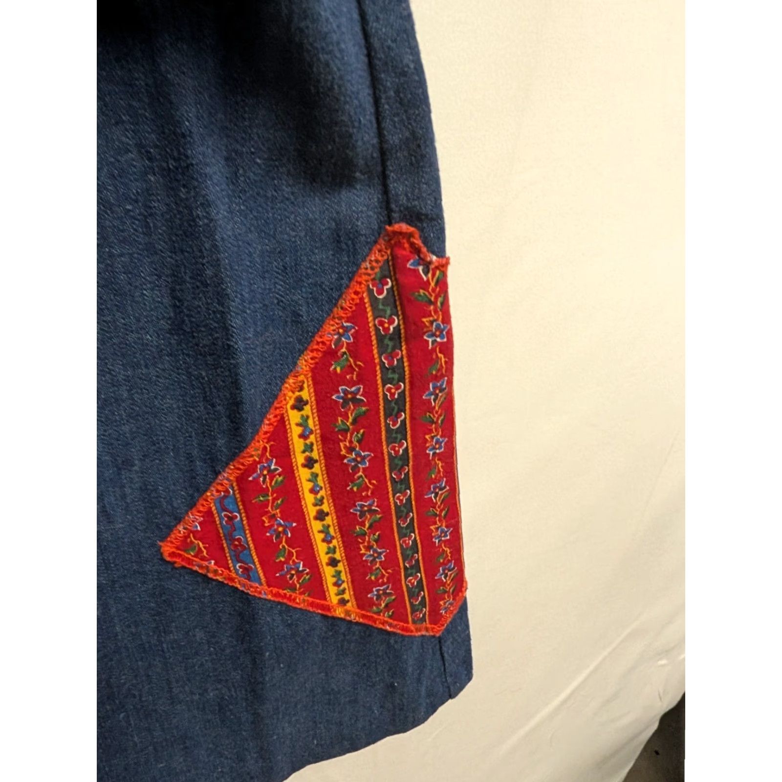 Denime VINTAGE 70s Jean Pinup Dress Day Dress Womens M 9 Denim Chambray Patches Overall Size 30" / US 8 / IT 44 - 4 Thumbnail