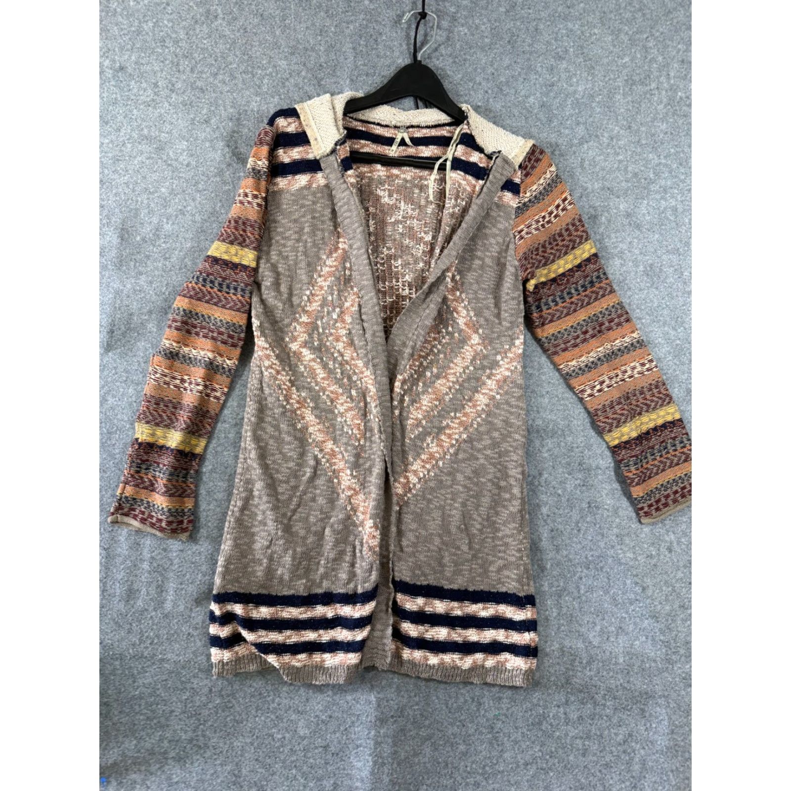 BKE BKE Buckle Sweater Mens M Brown Knit Aztec Tribal Open Front Hooded Cardigan Size US M / EU 48-50 / 2 - 3 Thumbnail