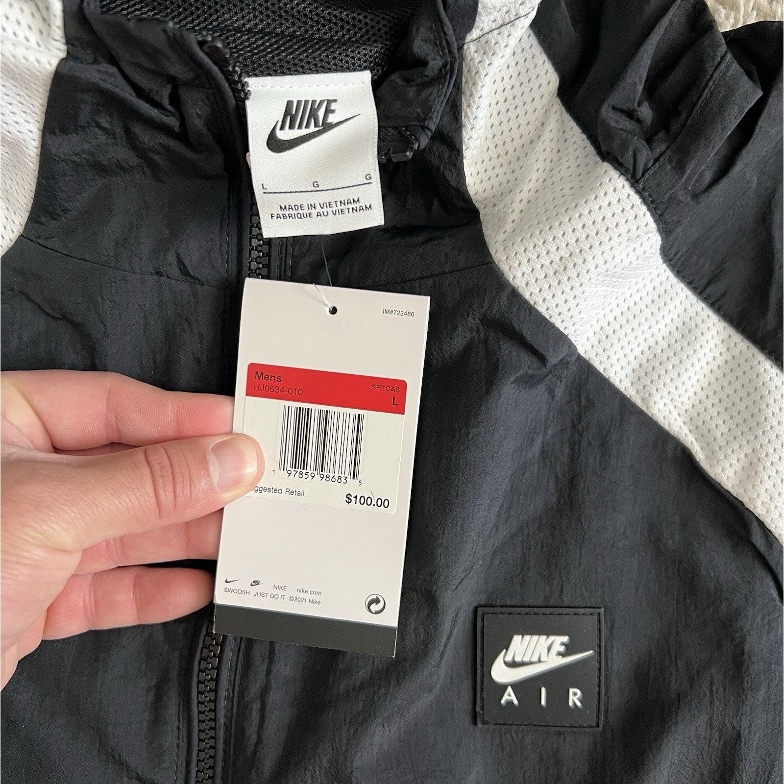 Nike Nike Woven Full Zip Men’s Large Jacket Hoodie Black/White Size US L / EU 52-54 / 3 - 8 Thumbnail