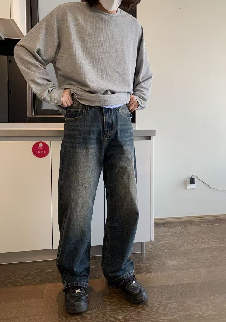 Japanese Brand × Jean Washed casual vintage distressed wide-leg flared jeans Size US 32 / EU 48 - 1 Thumbnail