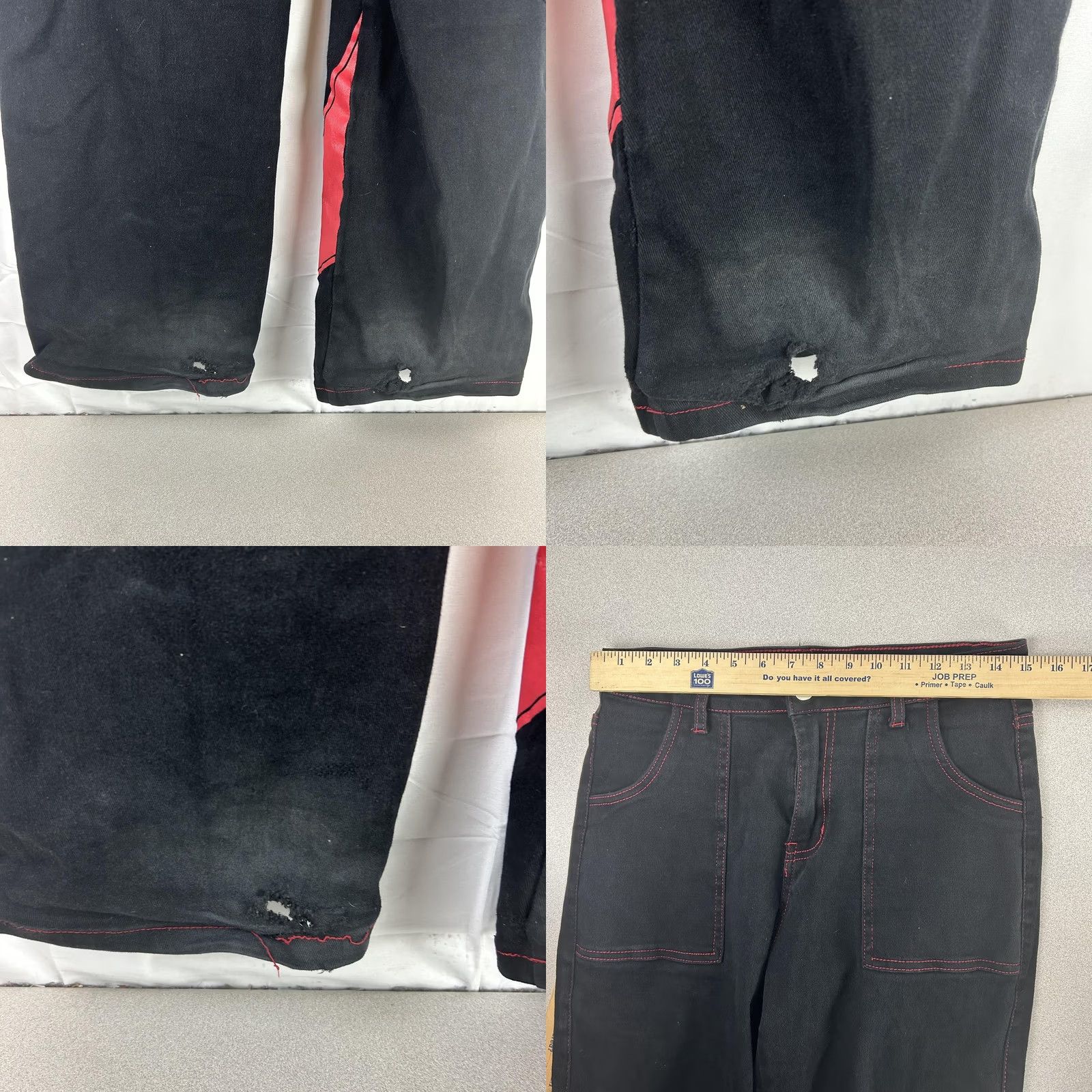 Hot Topic Hot Topic Jeans Womens Med 29x31 Black High Rise Wide Leg Cargo Star Punk Denim Size 32" / US 10 / IT 46 - 8 Thumbnail