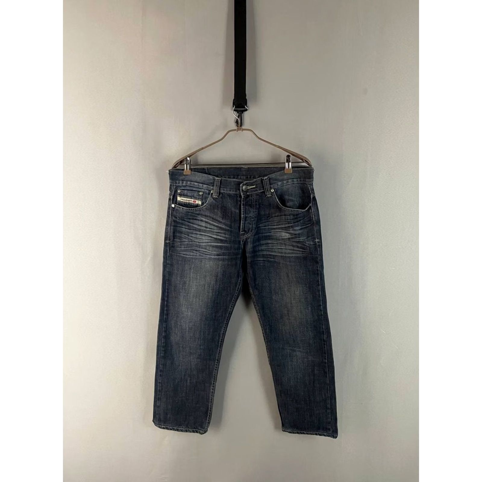 Diesel Diesel Jeans Size 34 Blue Cotton Stretch Wide-Leg Biker Regular Fit 5-Pocket Denim Mens Size US 34 / EU 50 - 2 Thumbnail
