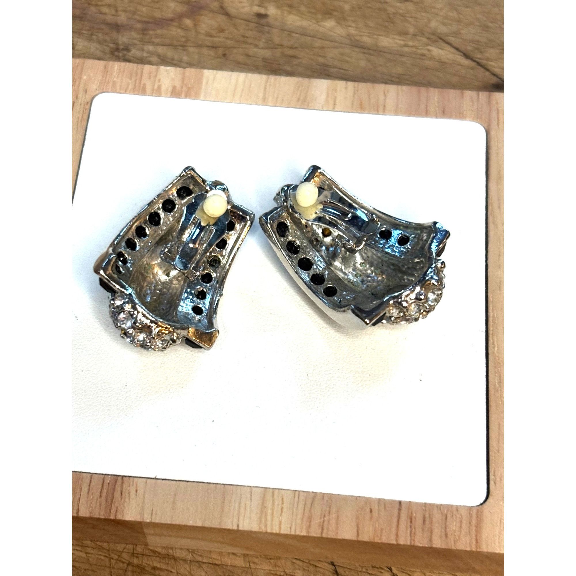 Other Vintage Crystal & Black Stone Earrings Size ONE SIZE - 8 Thumbnail