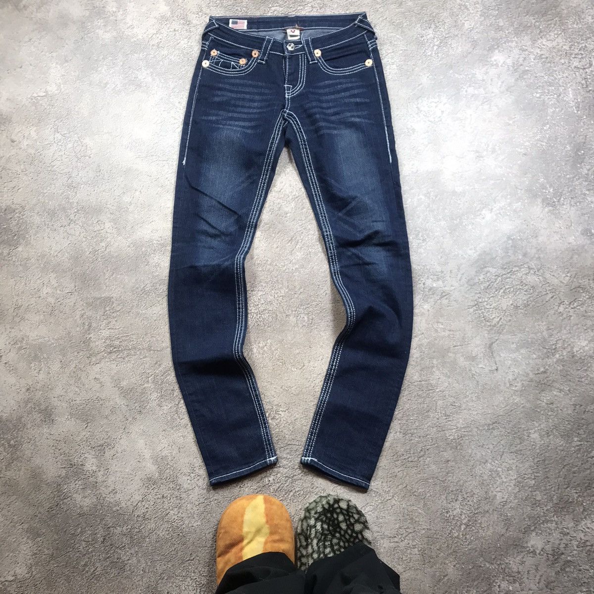 Vintage Vintage 90s True Religion Distressed Flared Jeans Y2K 26 Size 26" / US 2 / IT 38 - 3 Thumbnail