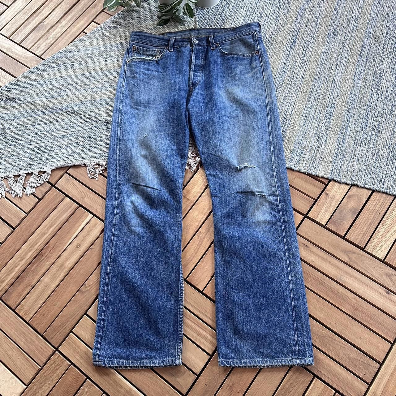Levi's Vintage Y2K Levis Distressed Faded Denim Pants Trousers Size US 33 - 3 Thumbnail