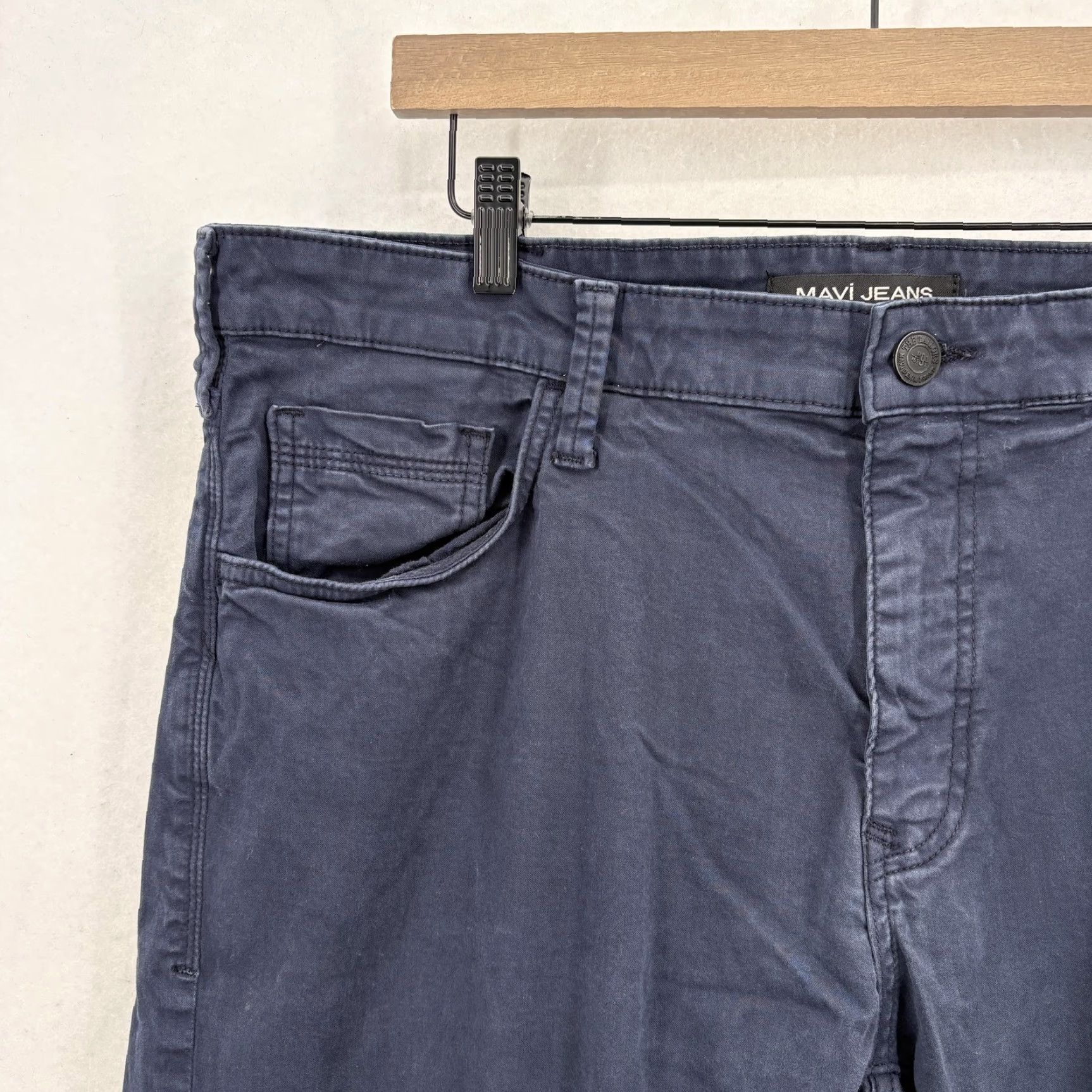 Mavi Mavi Jake 5-Pocket Pants Mens 38x32 Blue Dark Wash Slim Tapered Stretch Casual Size US 38 / EU 54 - 3 Thumbnail