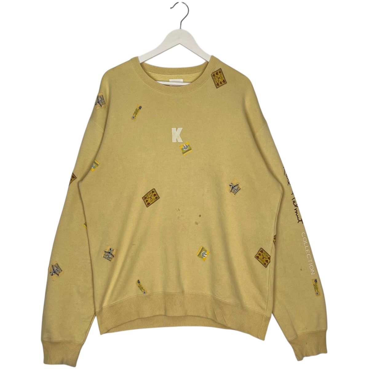 Vintage Vintage 90s Karl Helmut Sweatshirt Crewneck Yellow Size M Size L / US 10 / IT 46 - 1 Thumbnail