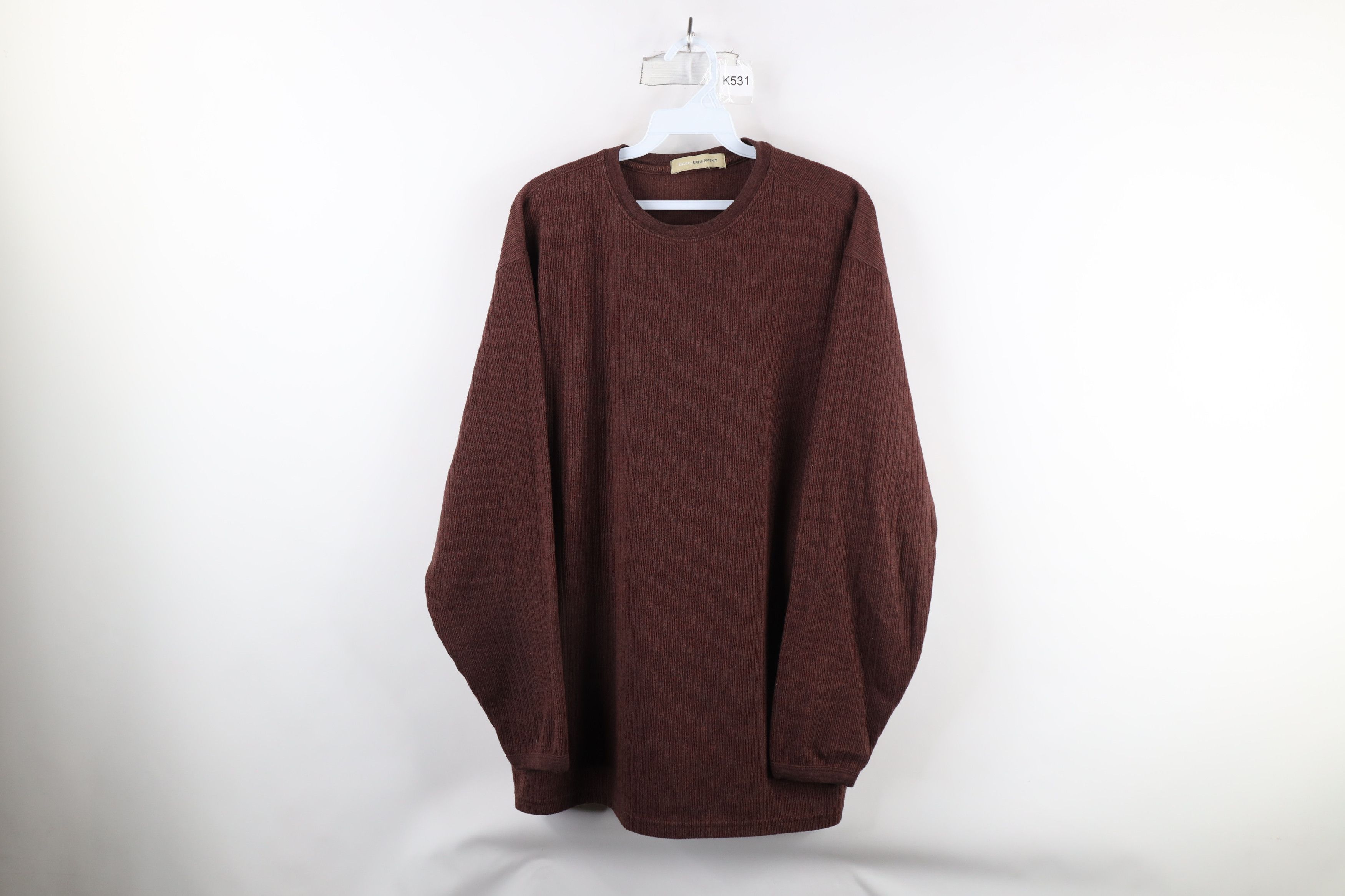 Vintage Vintage 90s Streetwear Ribbed Knit Long Sleeve T-Shirt Red Size US L / EU 52-54 / 3 - 1 Thumbnail