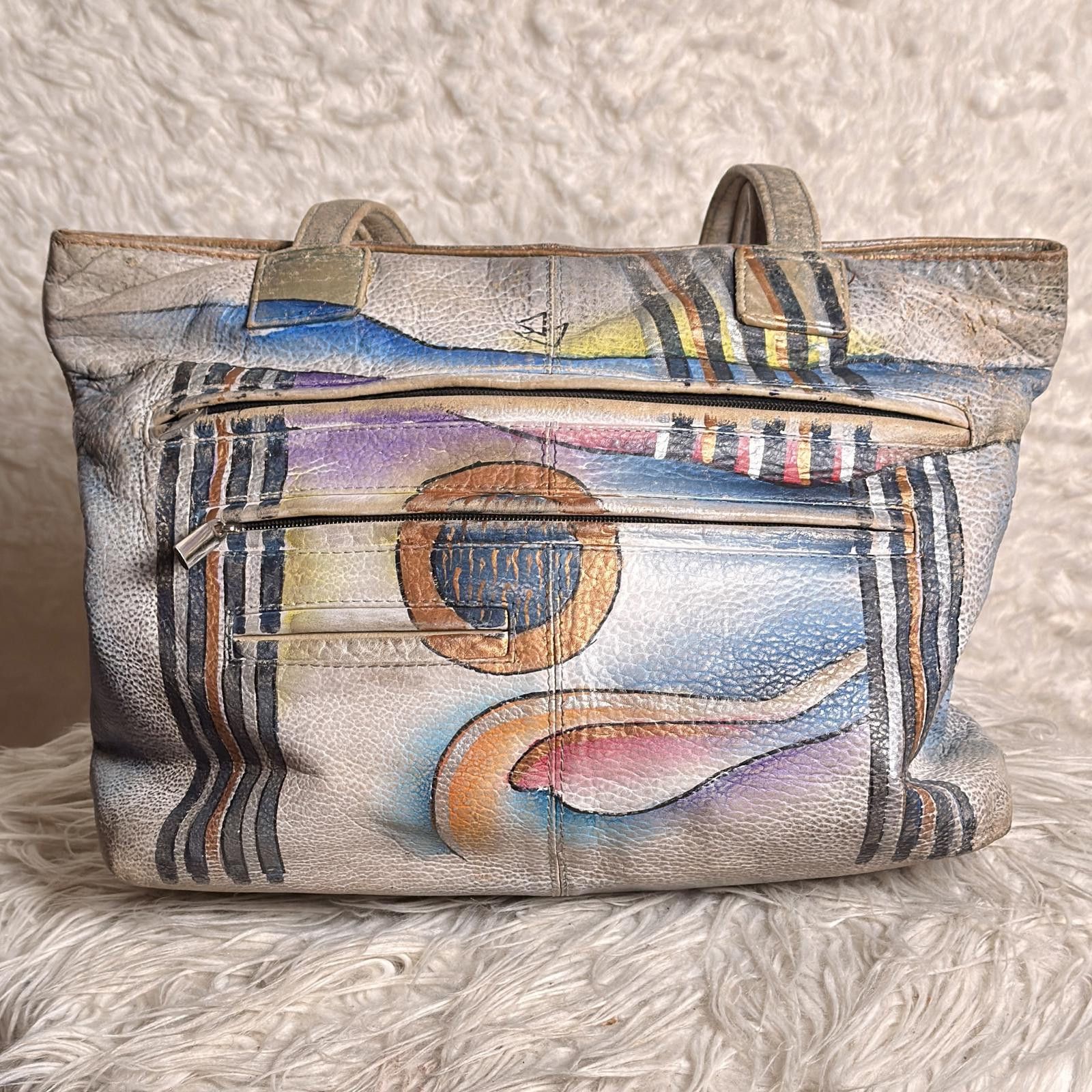 Other Vintage Biacci Hand Painted Genuine Leather Tote Bag Size ONE SIZE - 2 Thumbnail