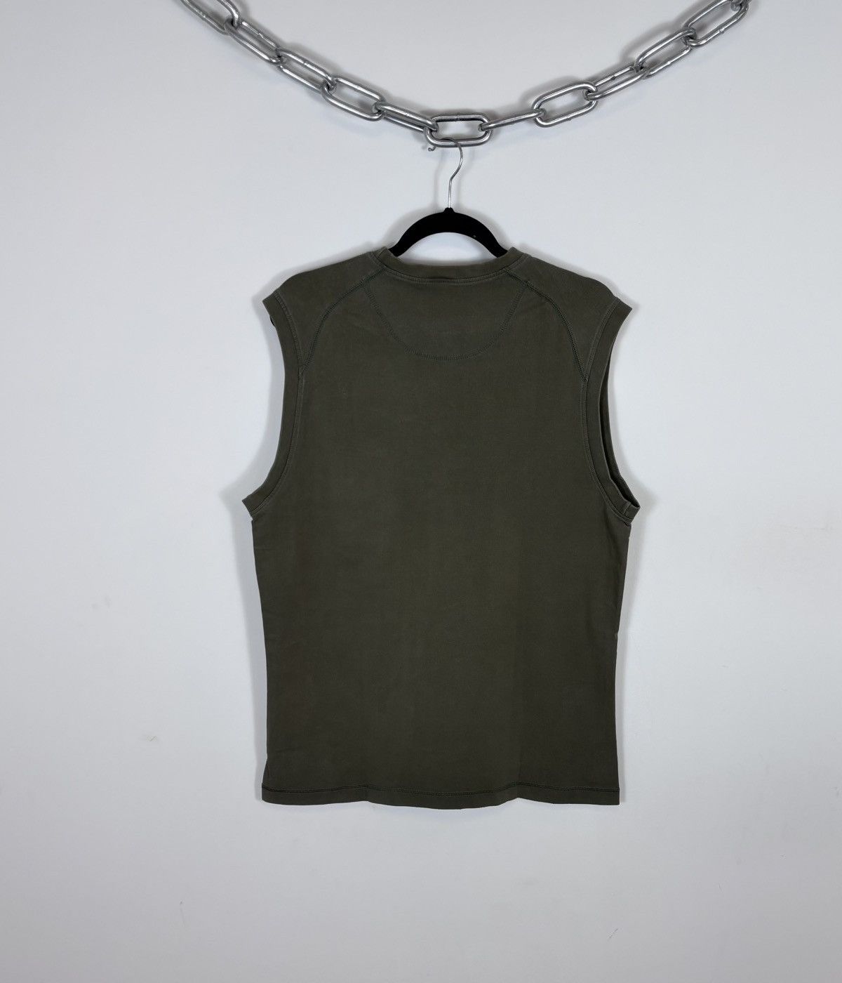 Nike Vintage Nike Y2K Khaki Green Swoosh Sleeveless Tank Top Tee Size US XL / EU 56 / 4 - 12 Thumbnail