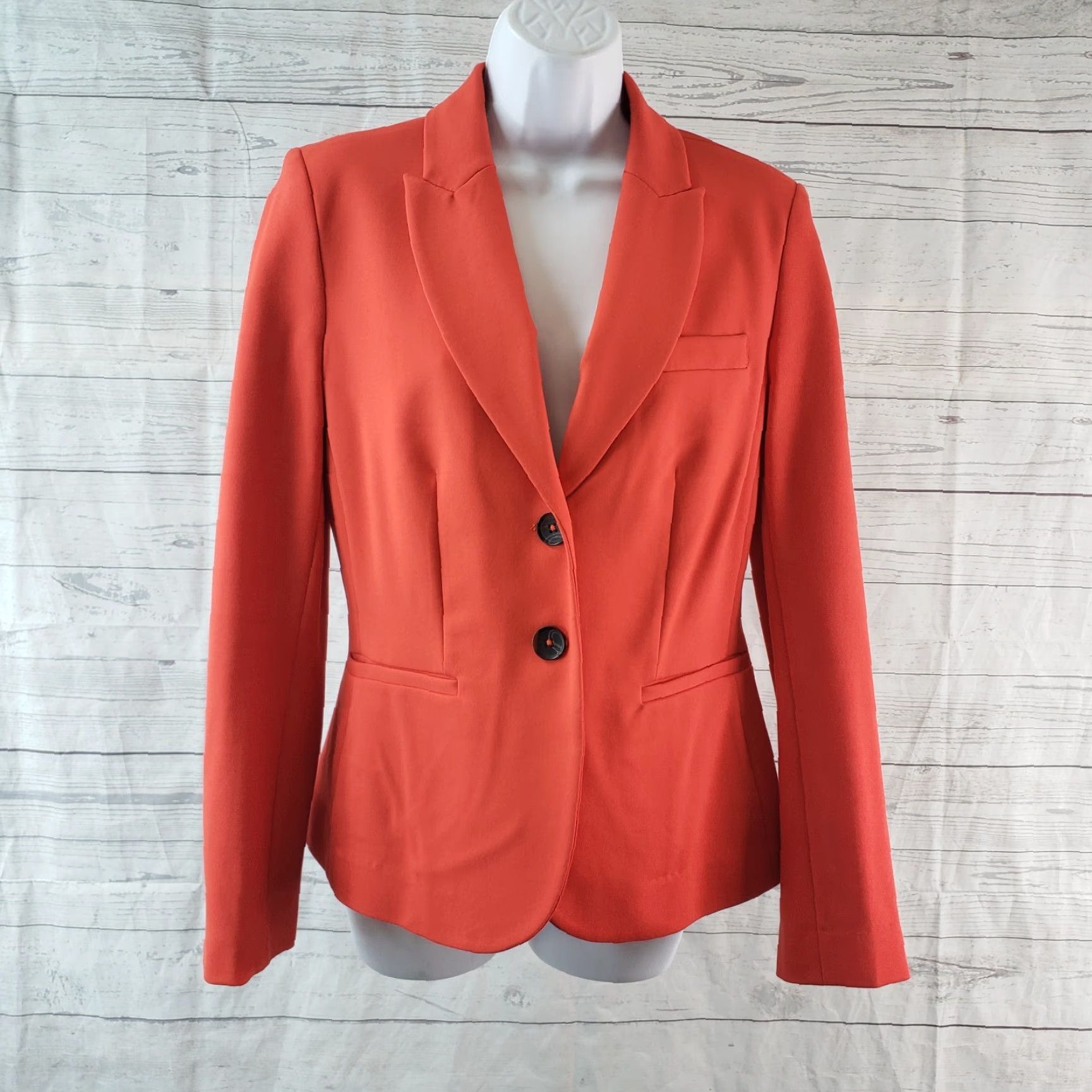 Boden Boden Blazer Womens Elizabeth Ponte 6 Orange 2 Button Viscose Blend Size M / US 6-8 / IT 42-44 - 2 Thumbnail