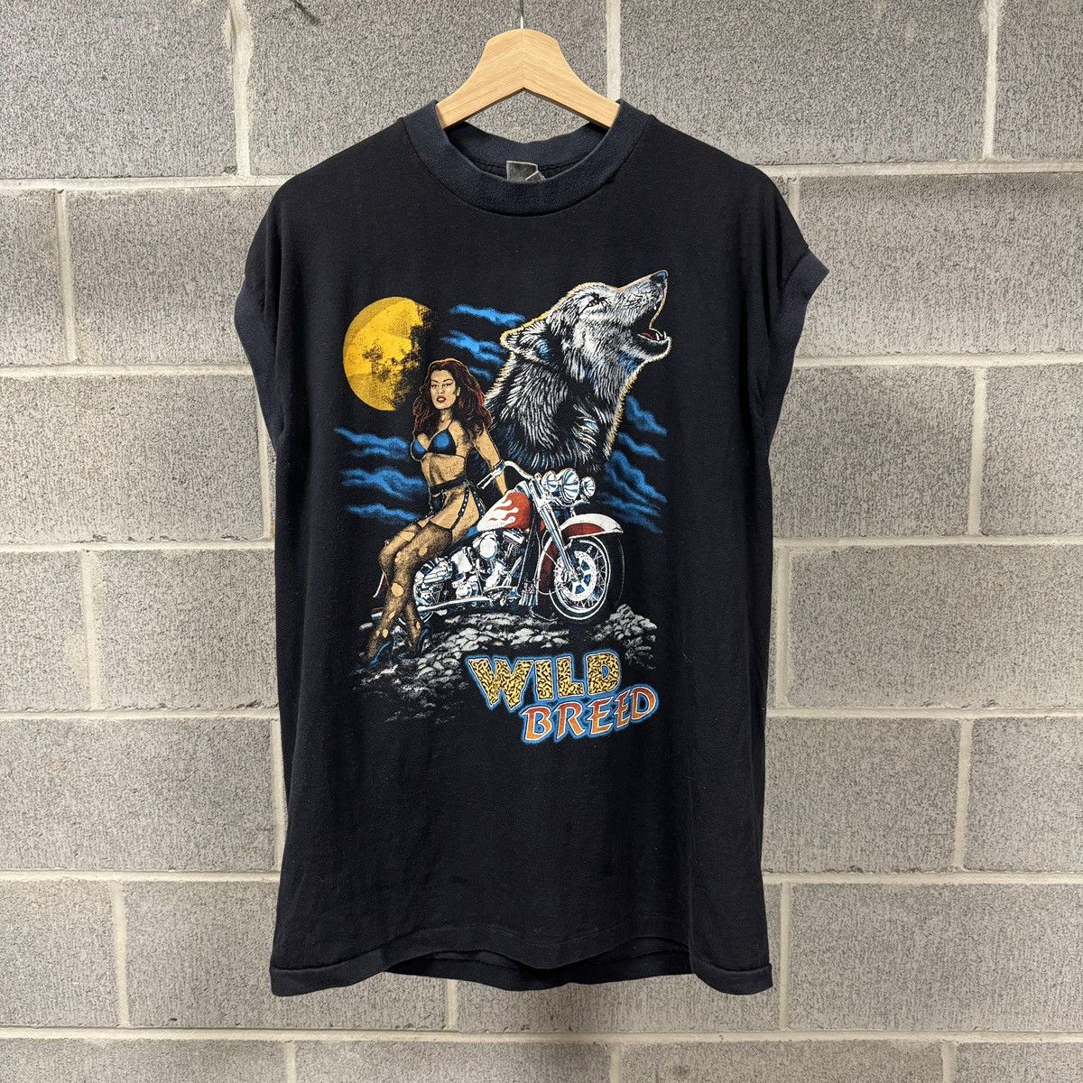 Vintage American Thunder Biker Girl Tank ERD Grunge Chrome Faded Size US XL / EU 56 / 4 - 1 Thumbnail