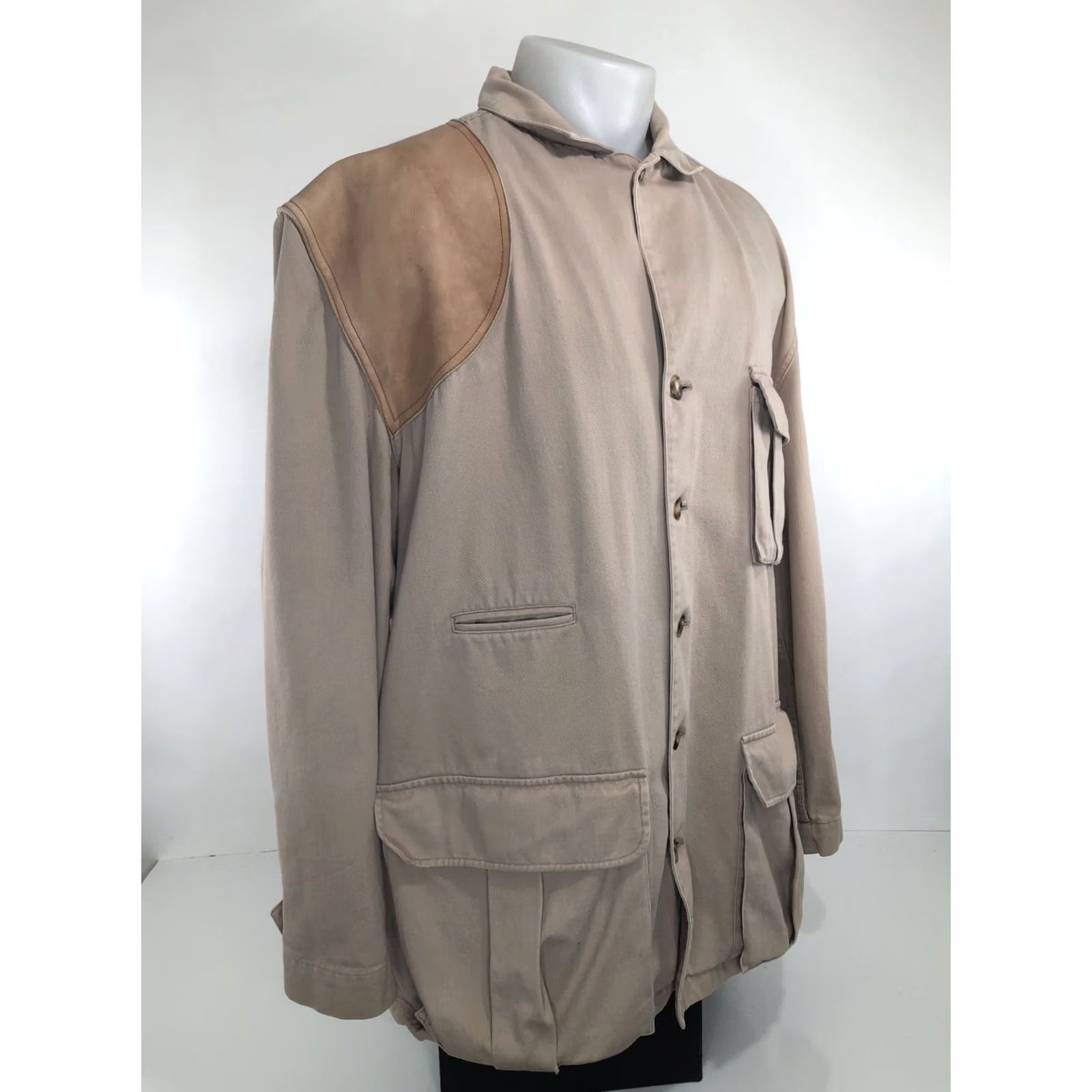 Banana Republic BANANA REPUBLIC Jacket Vintage Leather Ranch Hunting XL 2XL Men Light Brown Padded Field Chore Barn Shirt? Size US XL / EU 56 / 4 - 2 Thumbnail