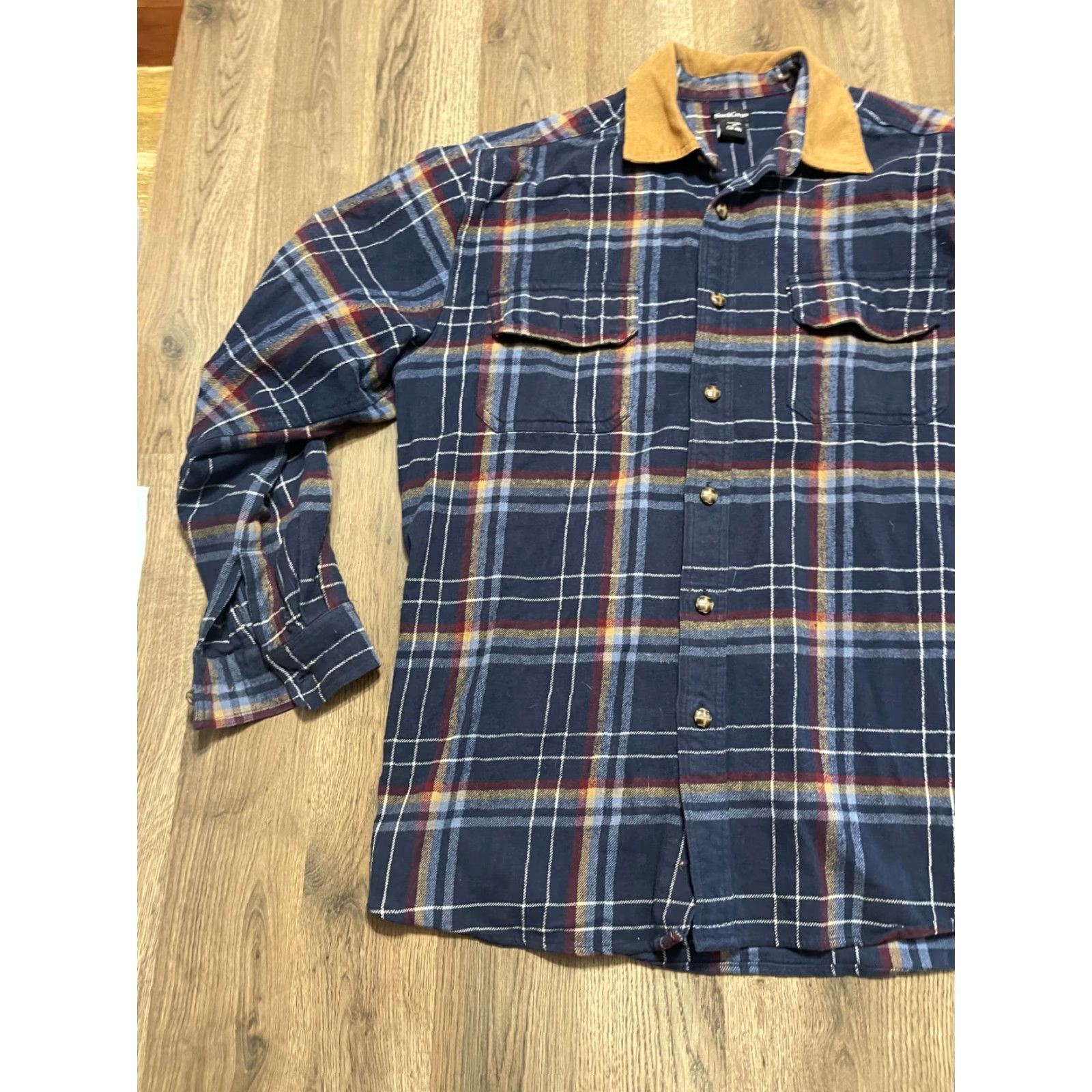 Vintage Northcrest Shirt Mens Medium Blue Yellow Purple Plaid Long Sleeve Button Up Shirt - Button-Up Casual Cotton Pockets Regular Fit N/A Vintage No N/A Size US M / EU 48-50 / 2 - 3 Thumbnail