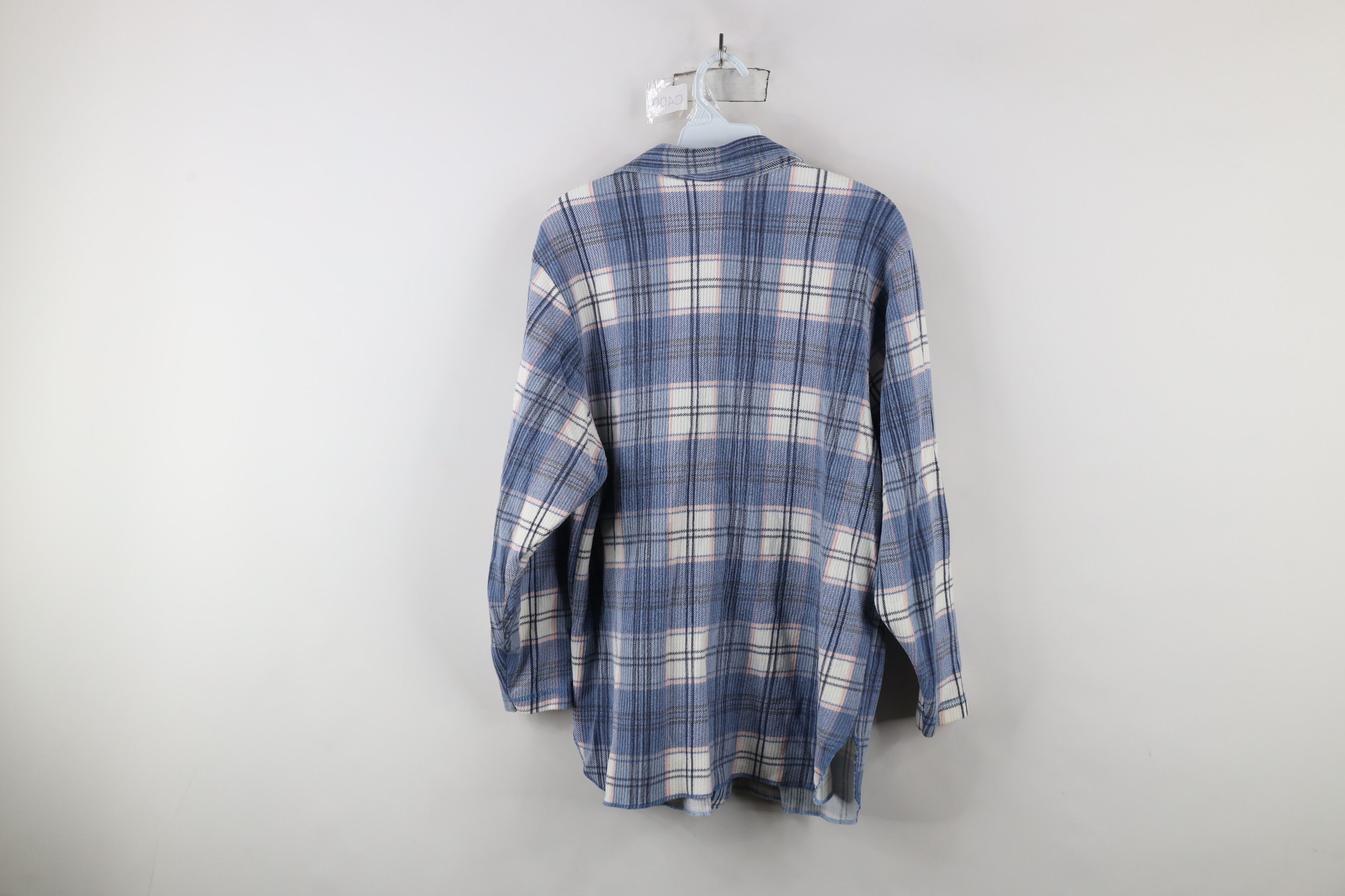 Vintage Vintage 90s Streetwear Knit Flannel Collared Button Shirt Size L / US 10 / IT 46 - 8 Thumbnail