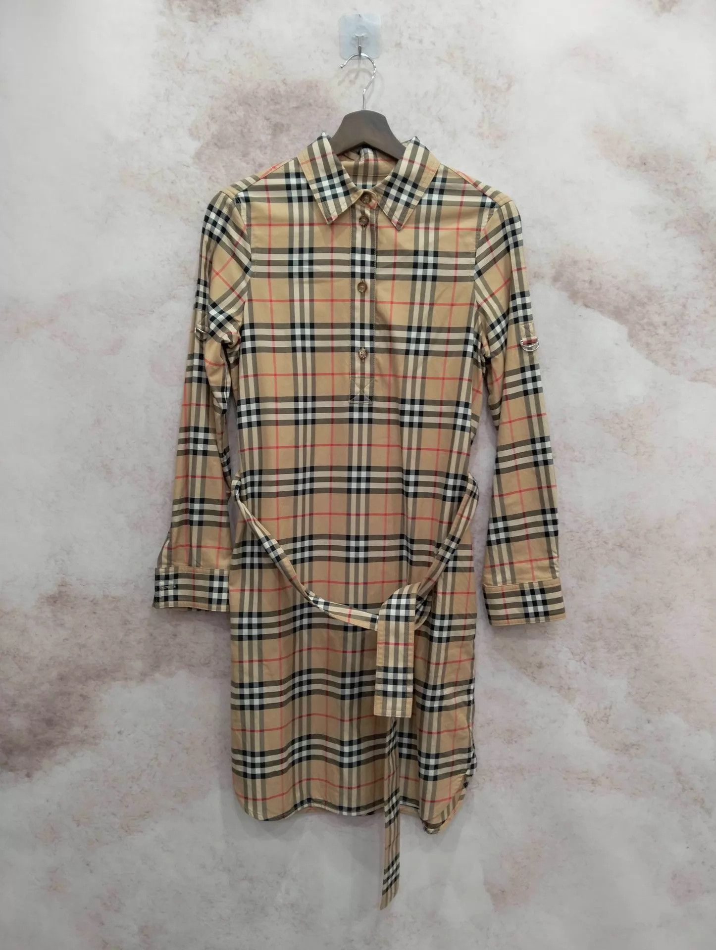 Burberry Burberry Check Long Sleeve Dress UK4 95 New Size XS / US 0-2 / IT 36-38 - 1 Thumbnail