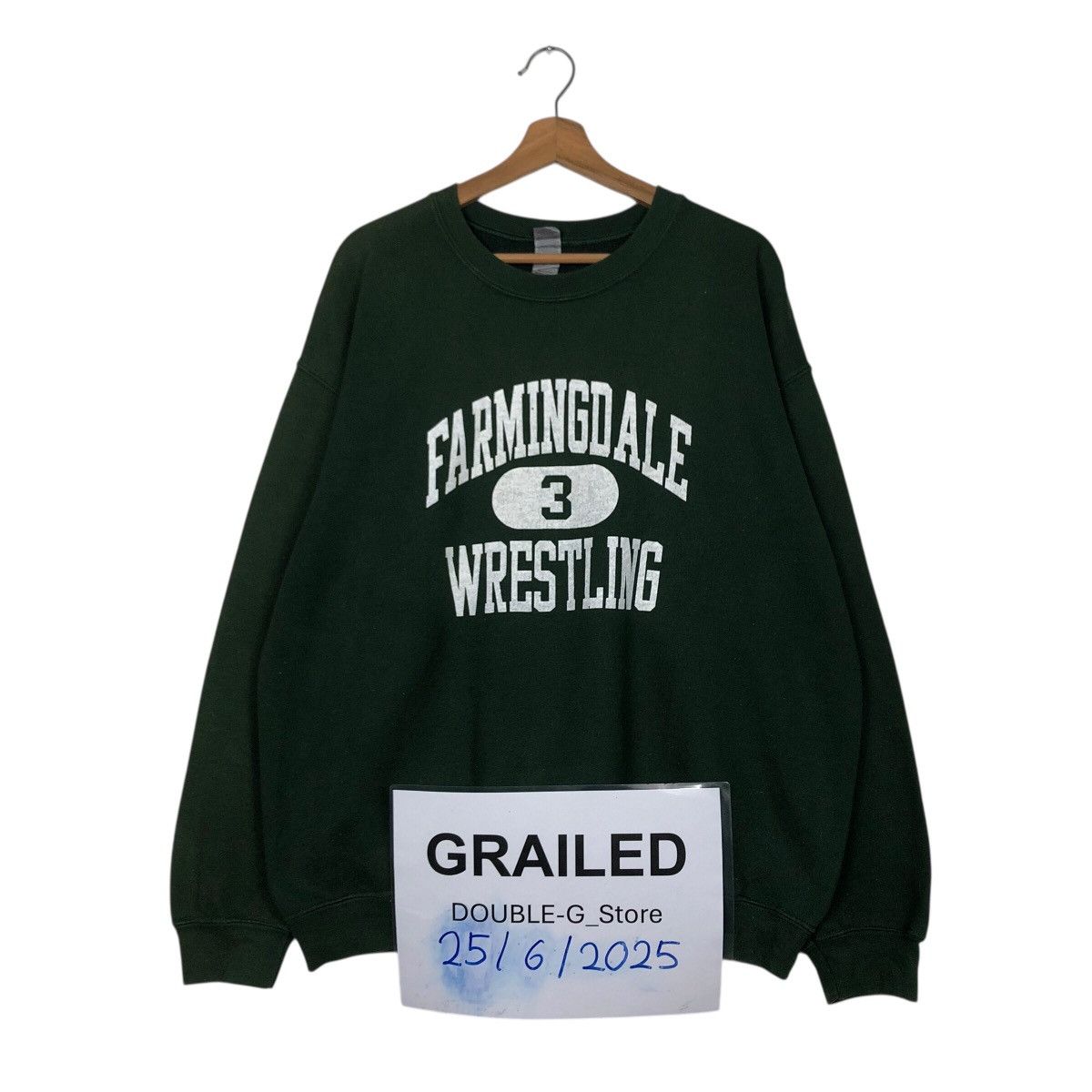 Japanese Brand × Vintage 📌Rich Green Vintage Sweatshirt Farmingdale Wrestling Size US L / EU 52-54 / 3 - 1 Thumbnail